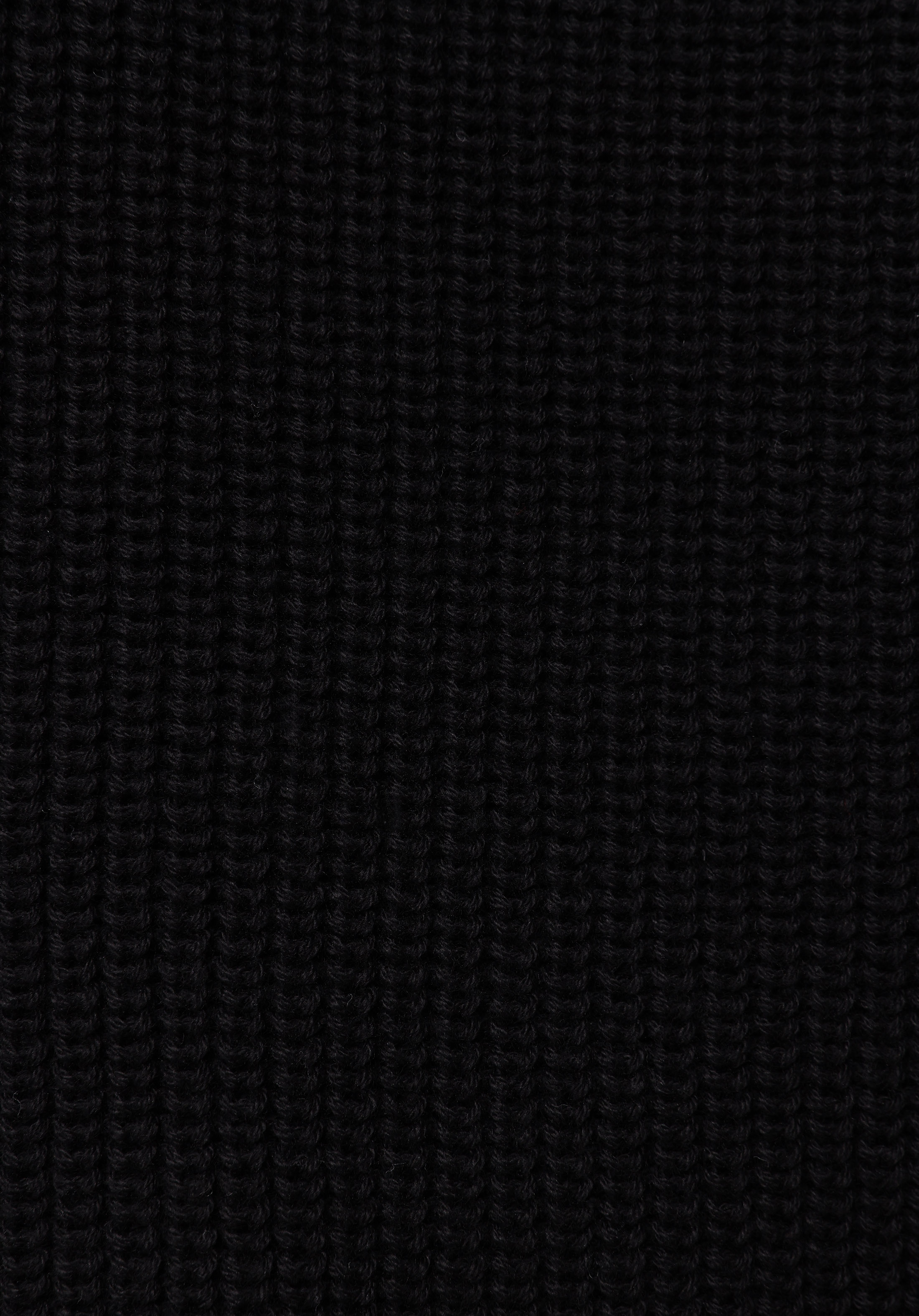 Regular Fit High Neck Jakarlı Erkek Siyah Kazak