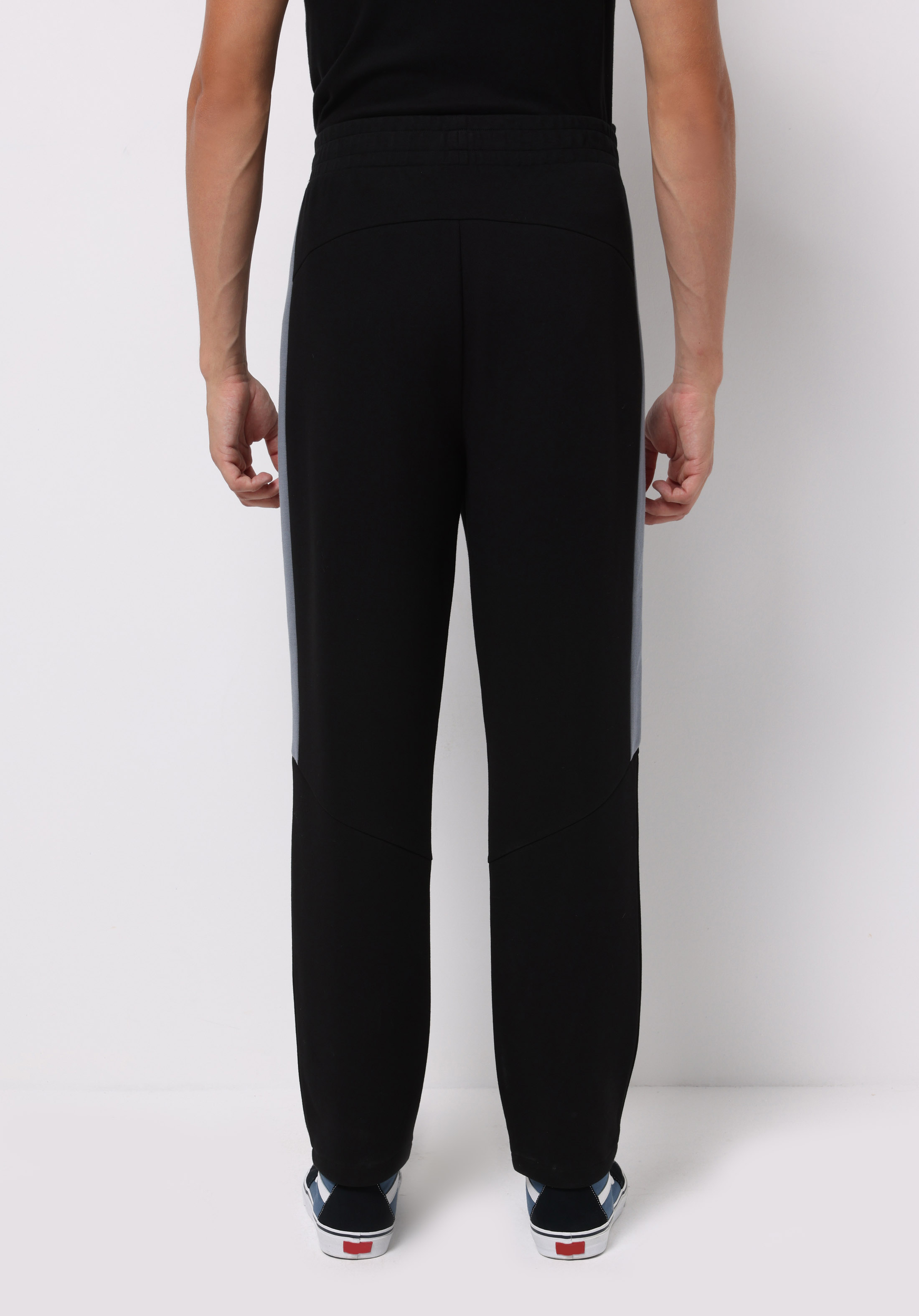 Regular Fit Orta Bel Düz Erkek Siyah Eşofman Altı