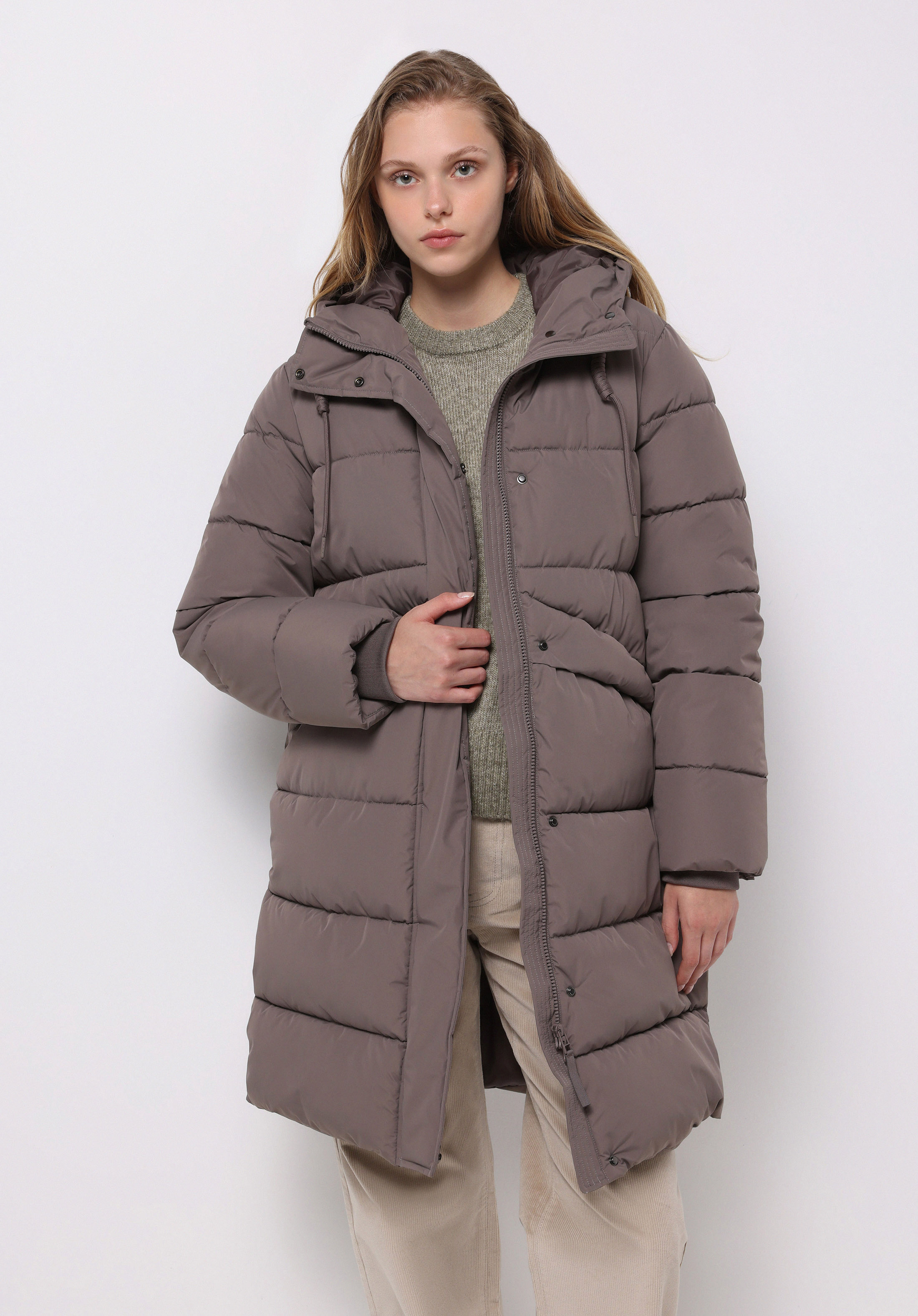 Regular Fit Kapüşonlu Fermuarlı Astarlı Suya Dayanıklı Kadın  Kaban