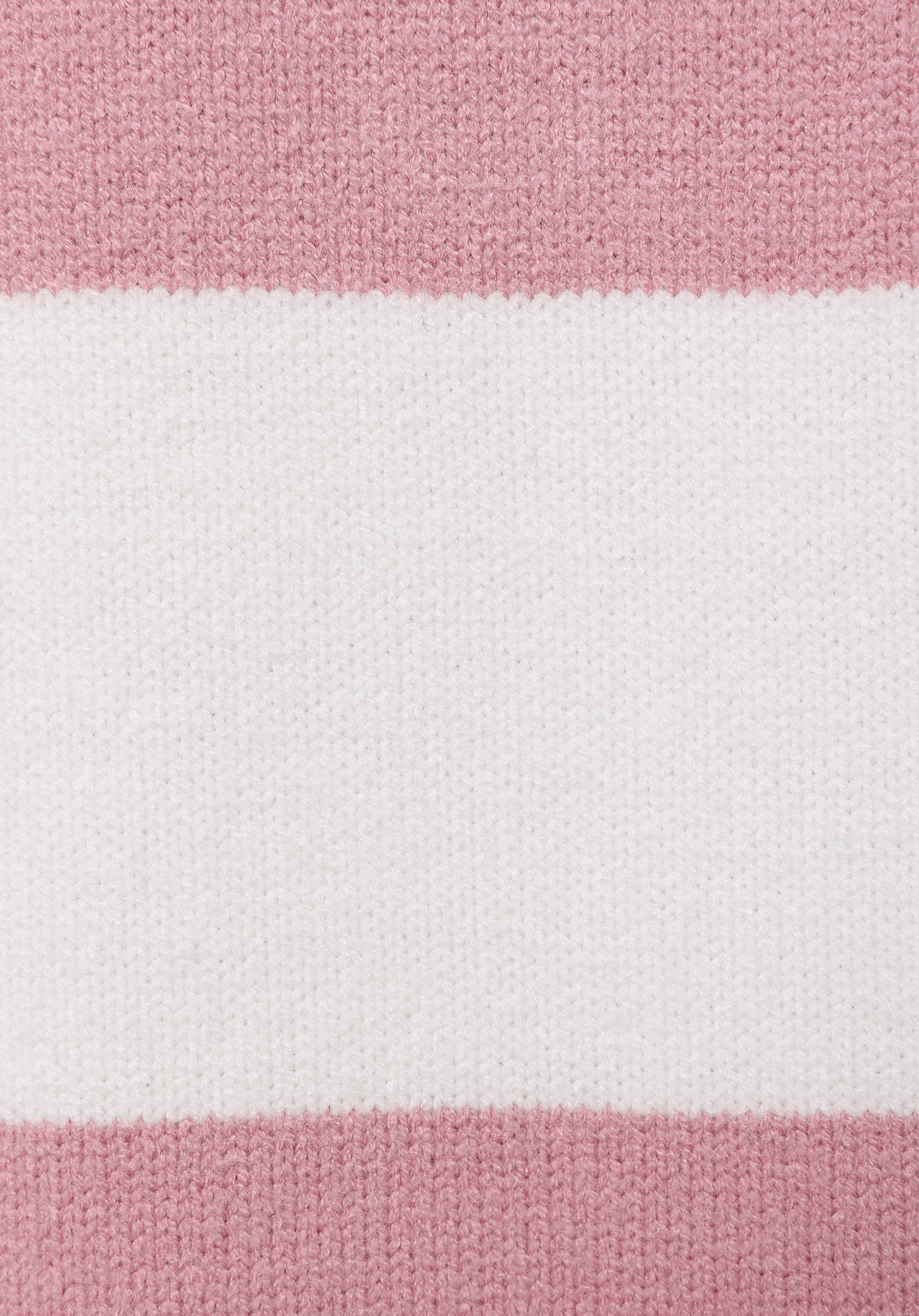 Regular Fit Polo Yaka Çizgili Kadın Pembe Kazak