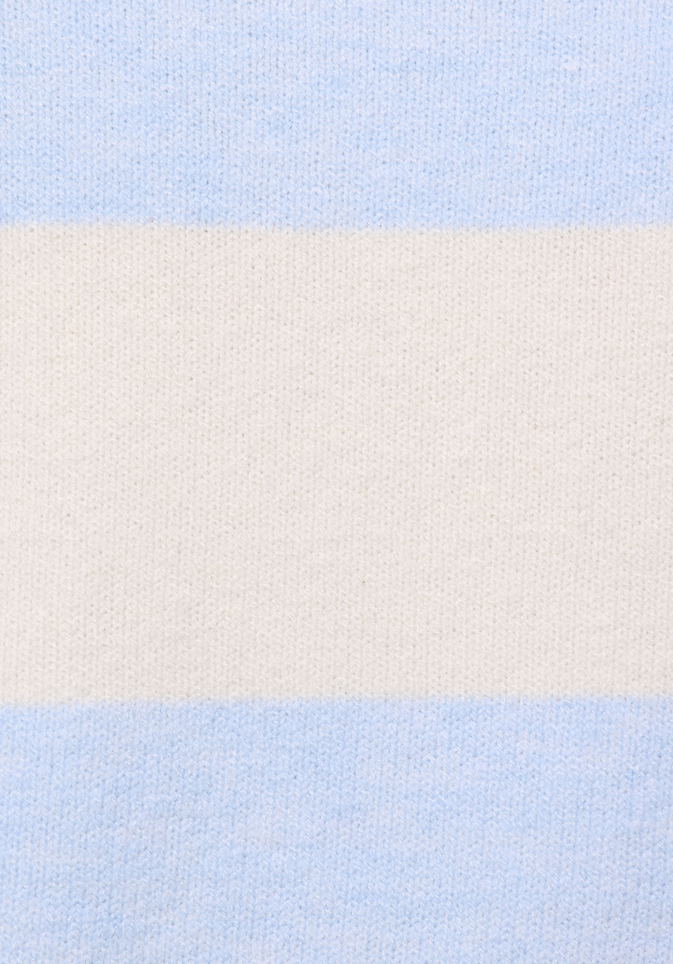 Regular Fit Yuvarlak Yaka Çizgili Kadın Beyaz Kazak