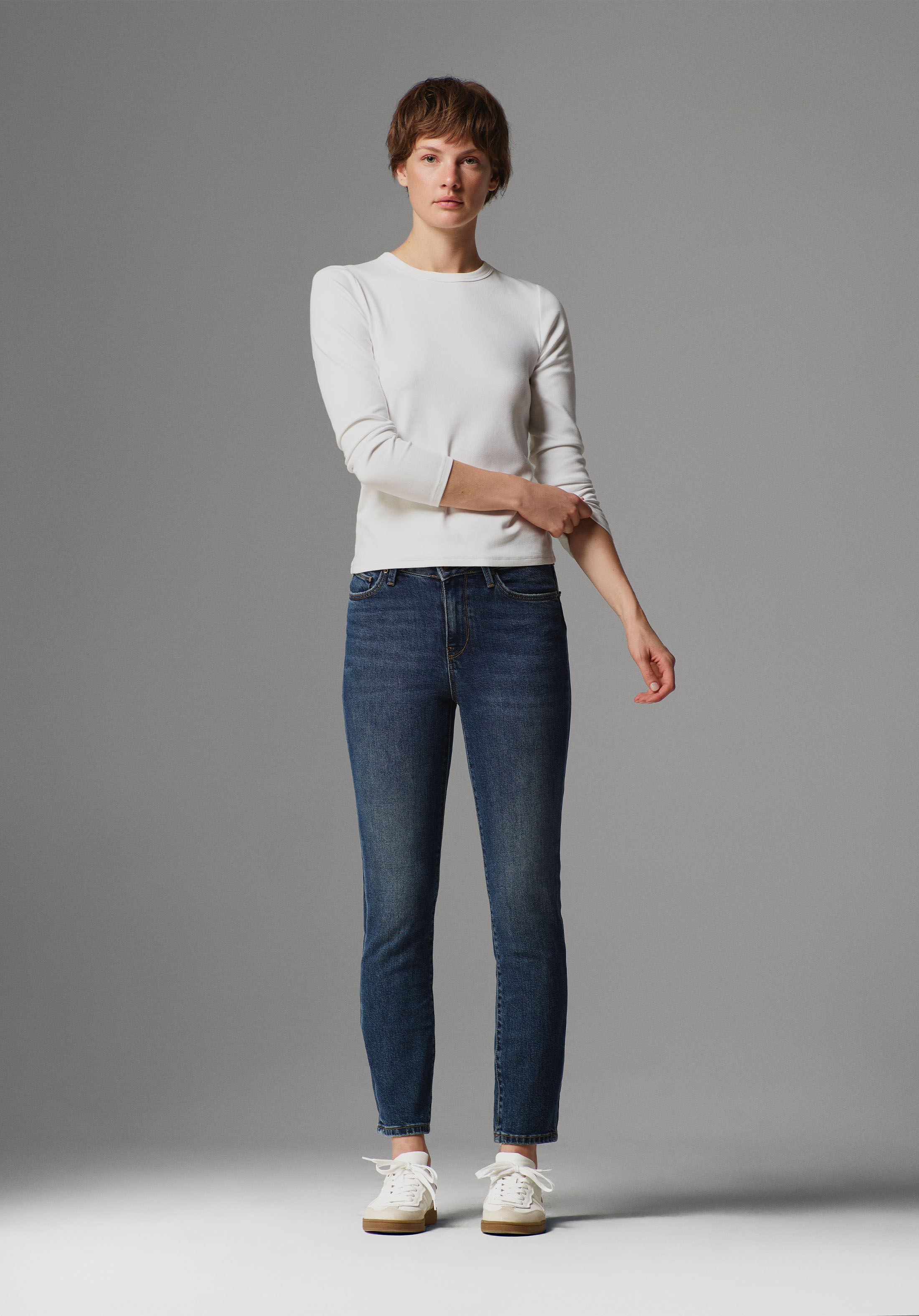 Slim Fit  Dar Paça Kadın İndigo Jean Pantolon