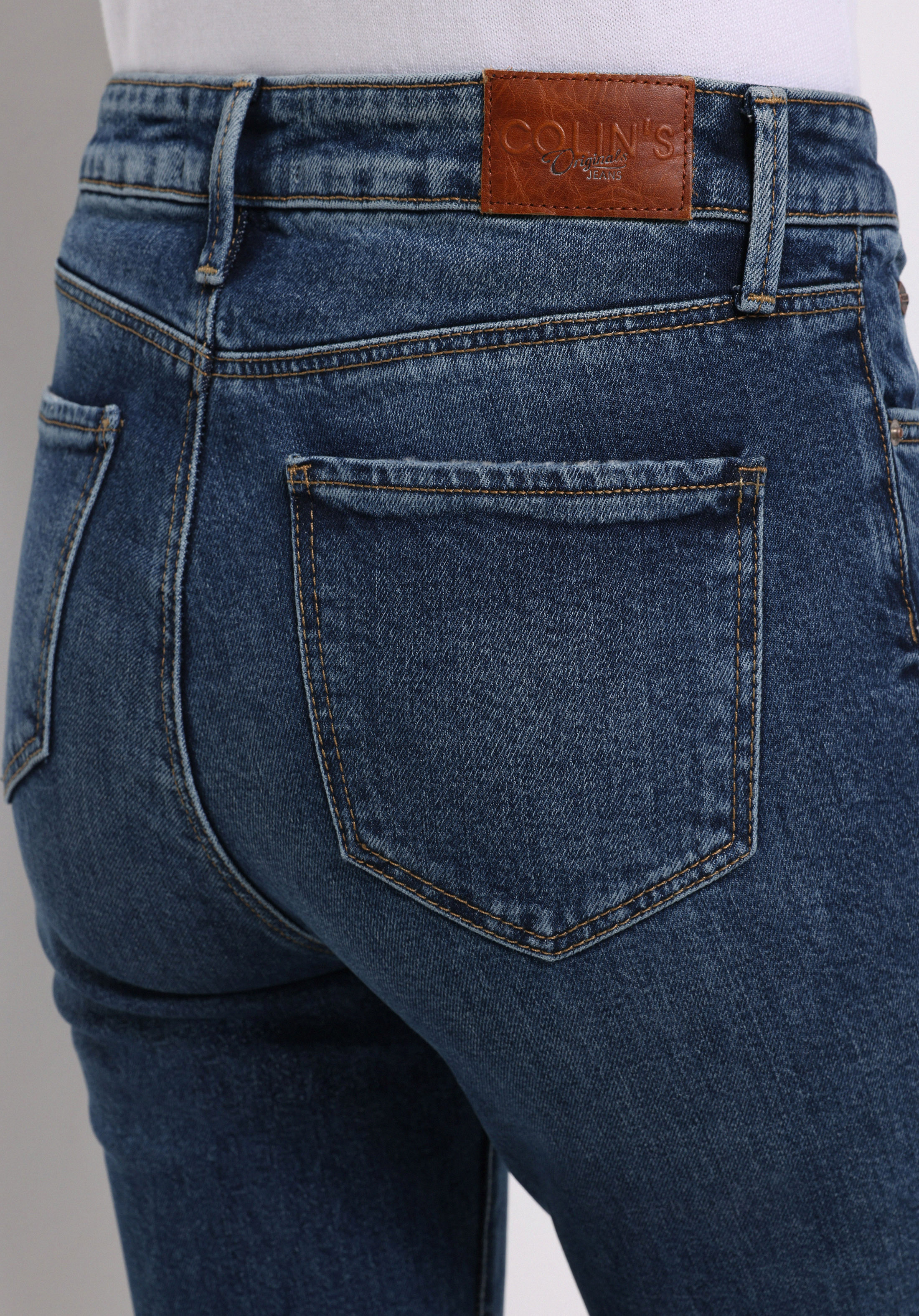 Slim Fit  Dar Paça Kadın İndigo Jean Pantolon