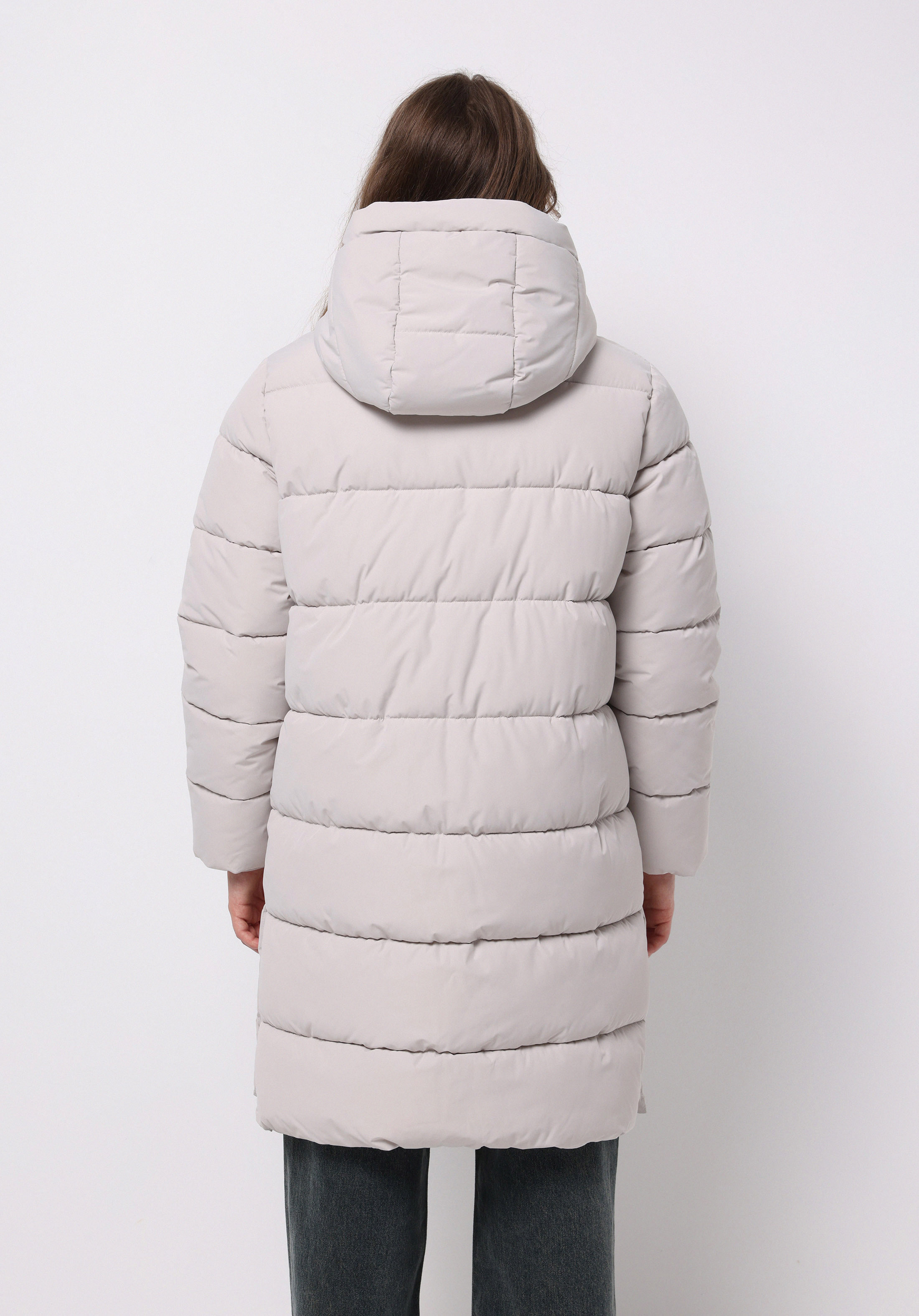 Regular Fit Kapüşonlu Fermuarlı Astarlı Suya Dayanıklı Kadın Taş Kaban