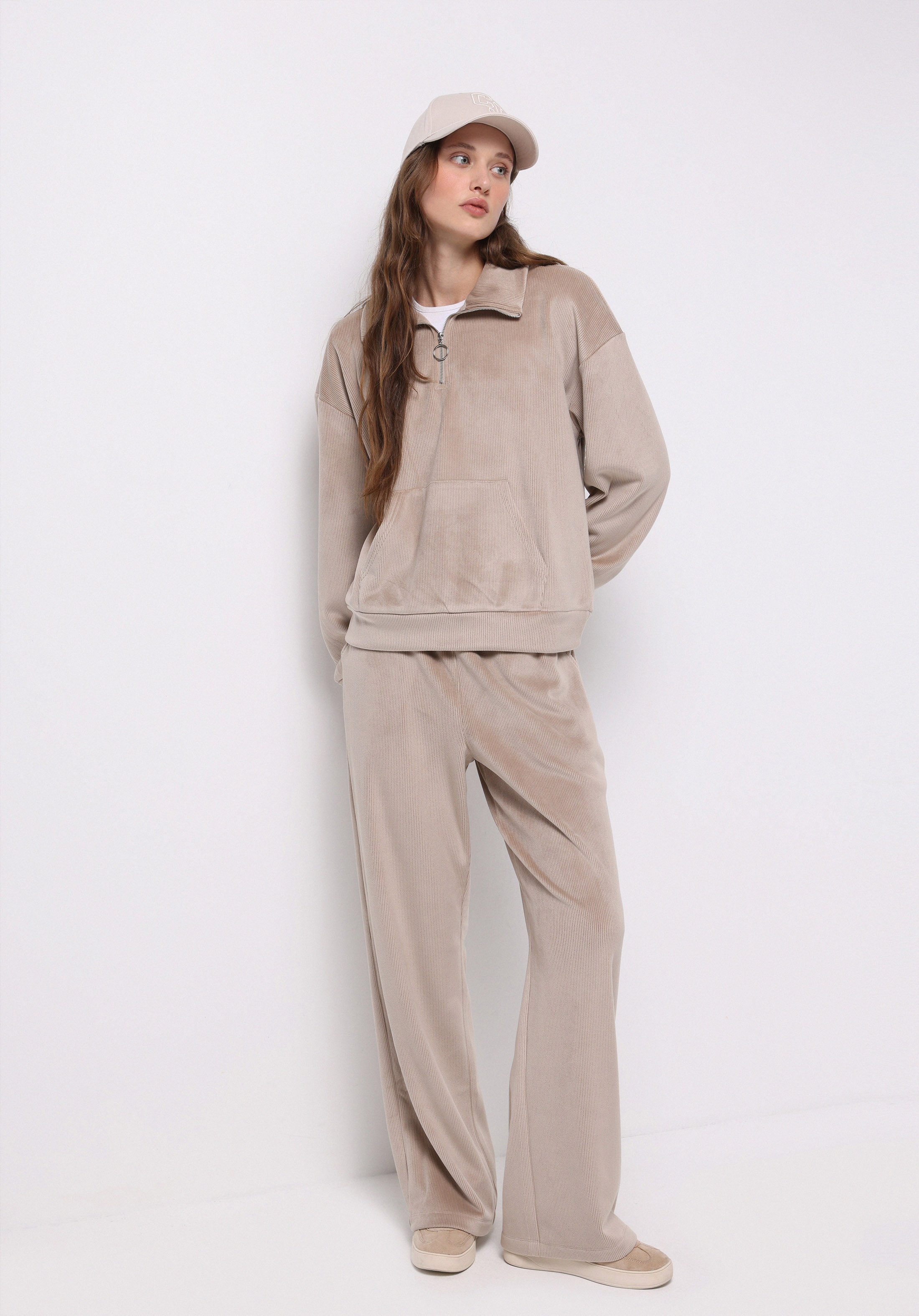 Regular Fit Orta Bel Düz Kadın  Eşofman Altı