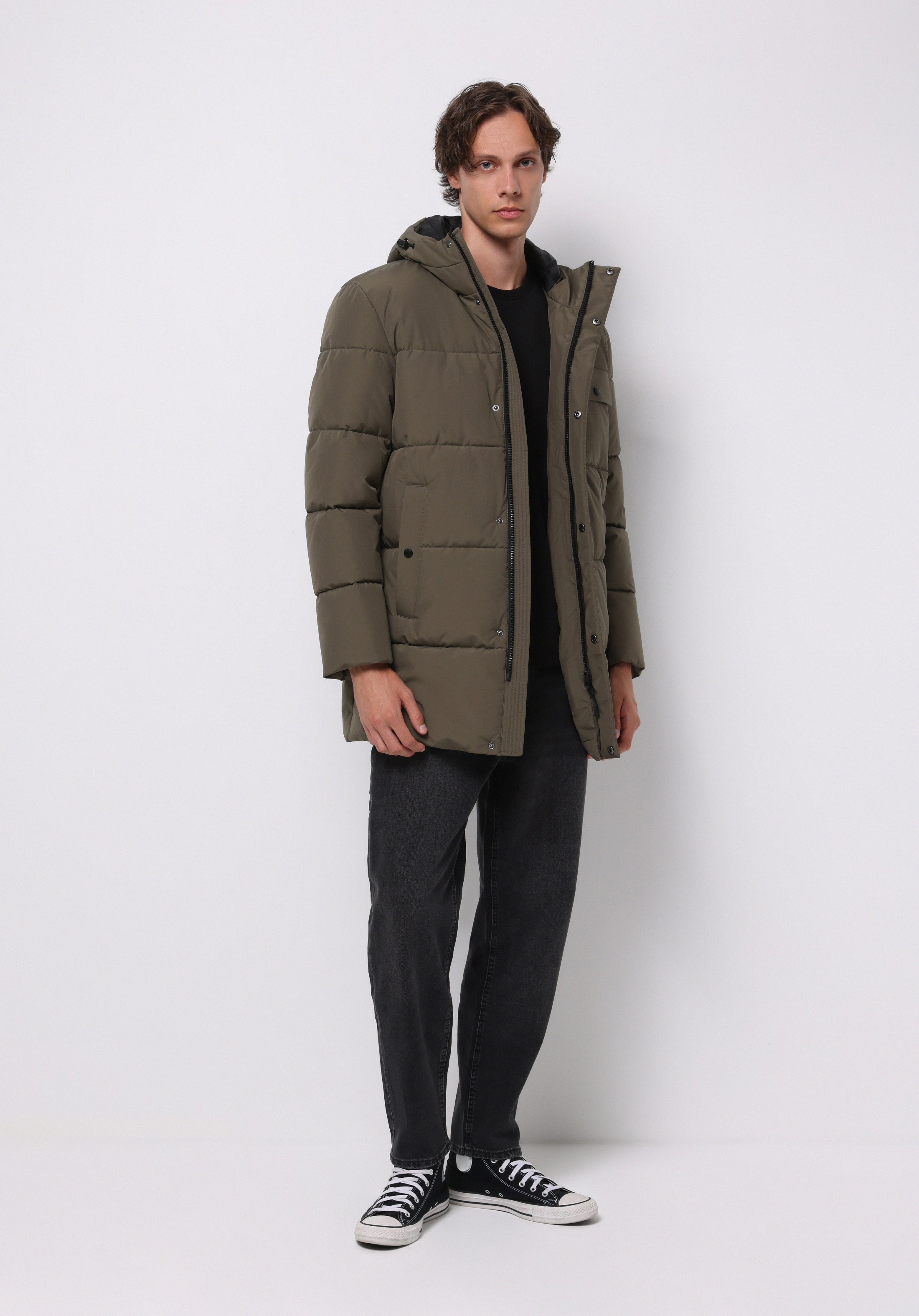 Regular Fit     Erkek Yeşil Kaban