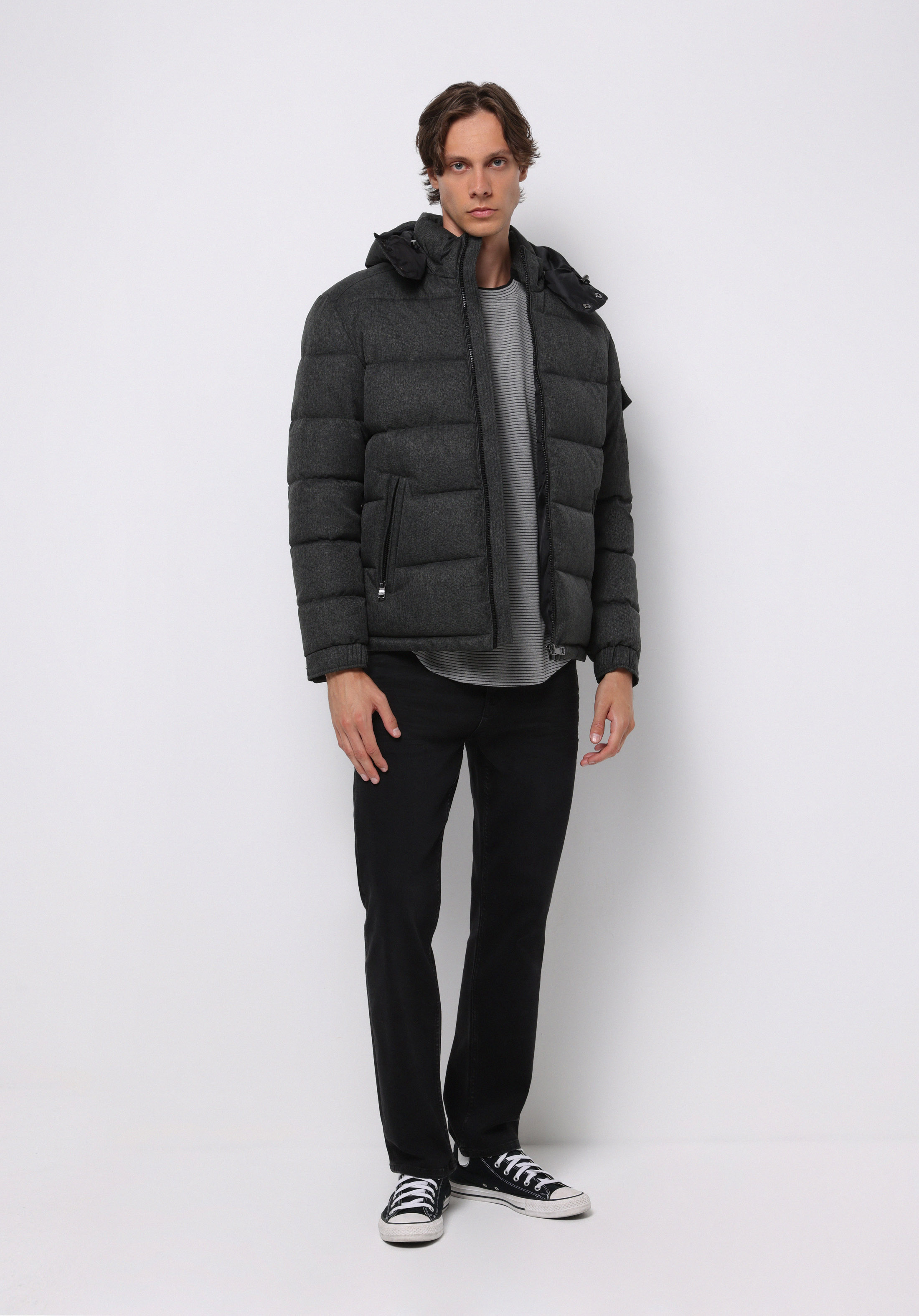 Regular Fit     Erkek Antrasit Mont