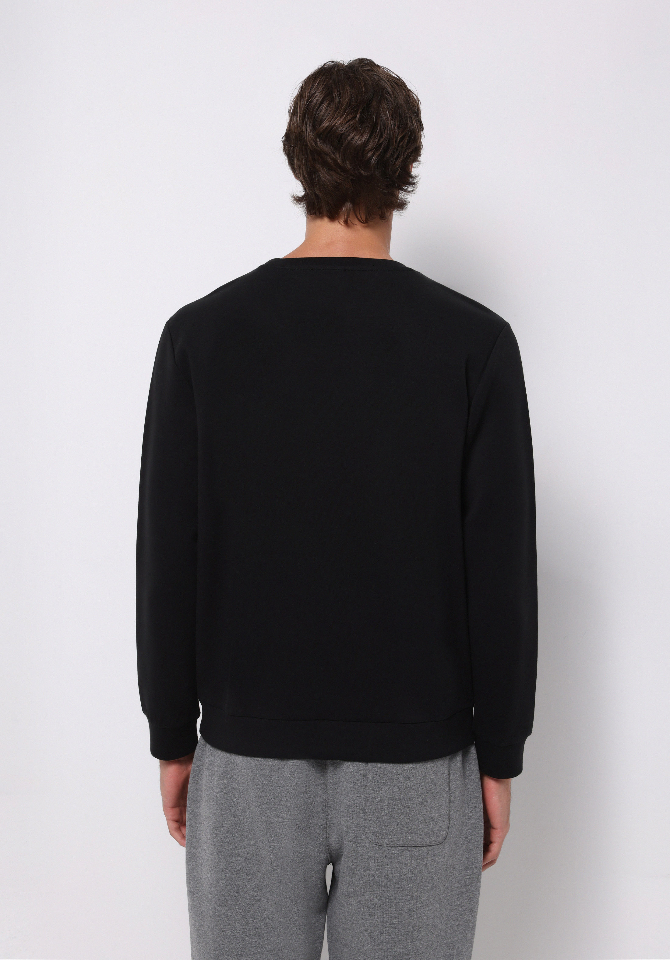 Regular Fit   Erkek Siyah Sweatshirt