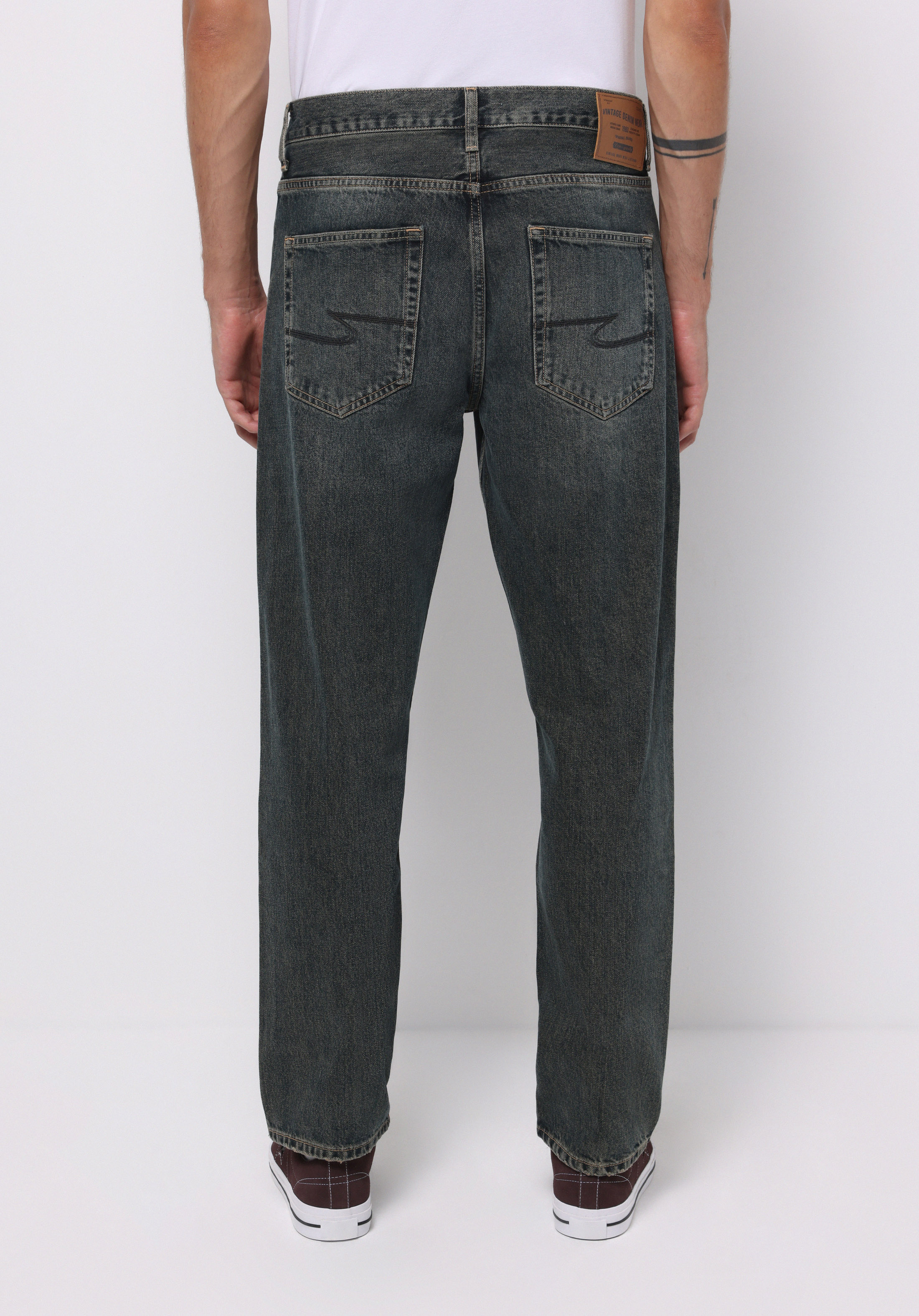 Loose Straight Fit   Erkek İndigo Jean Pantolon