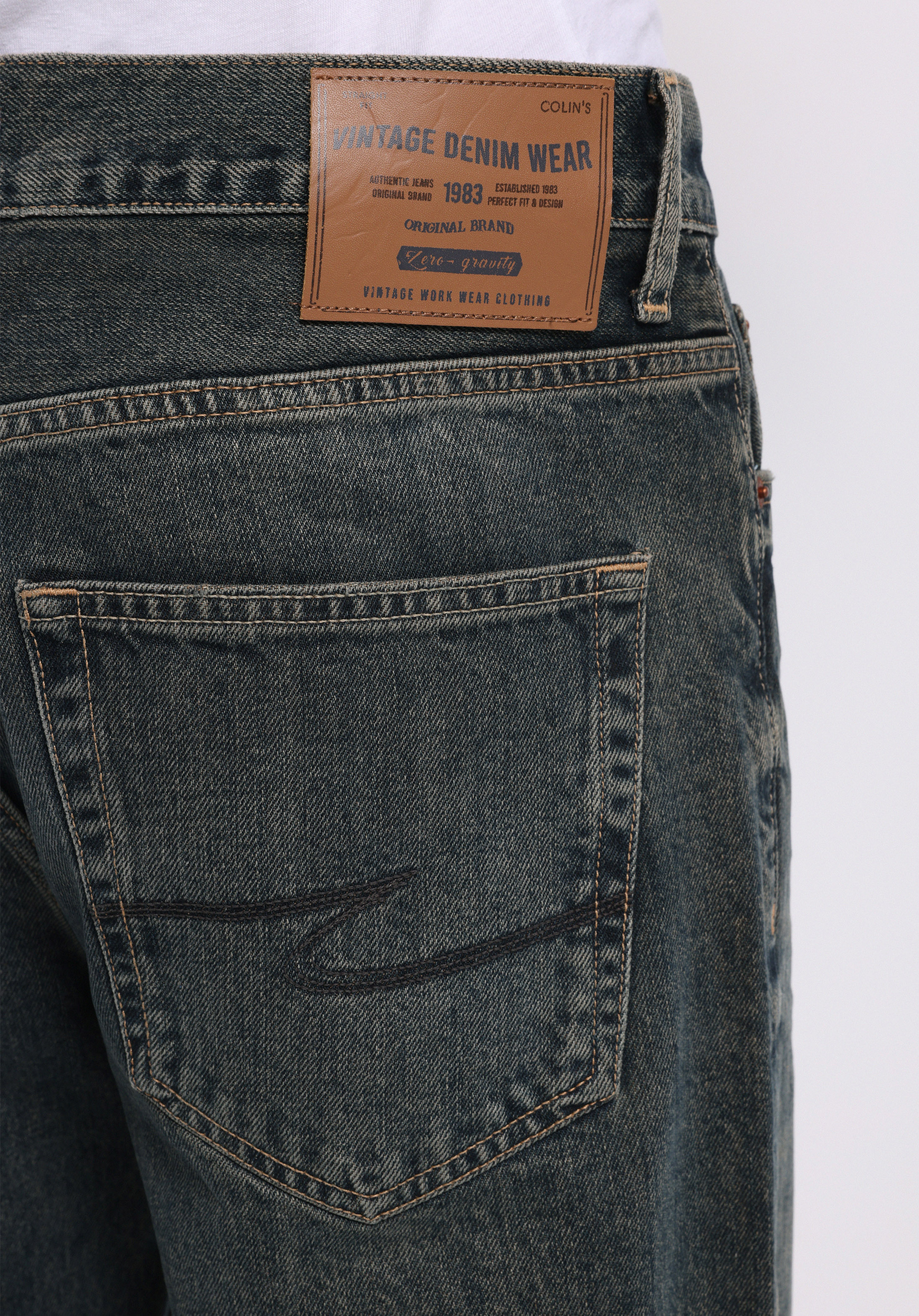 Loose Straight Fit   Erkek İndigo Jean Pantolon