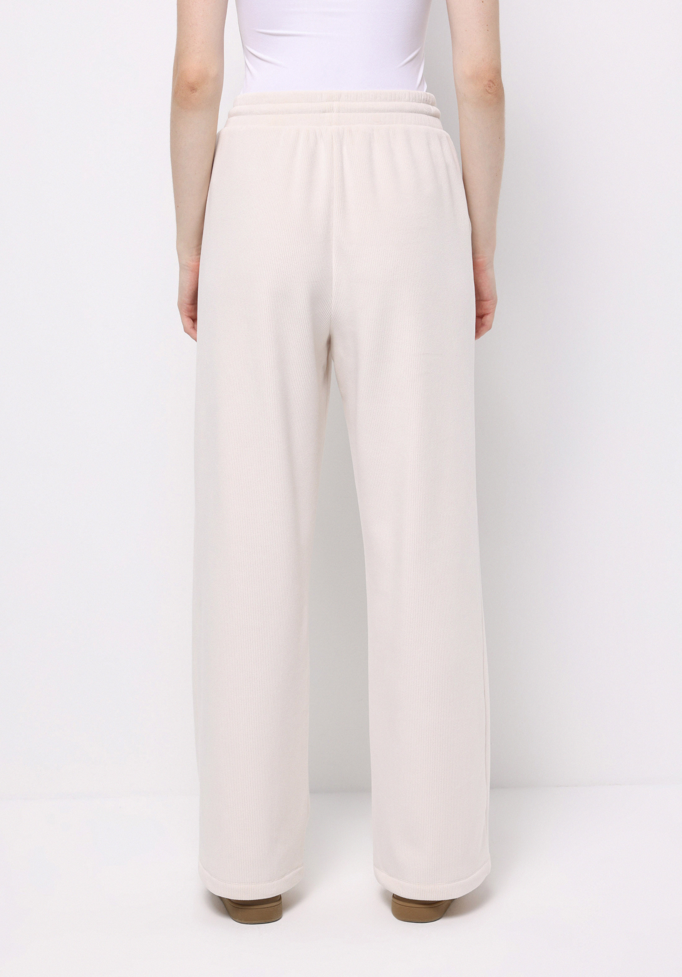 Regular Fit Orta Bel Düz Kadın Ekru Eşofman Altı