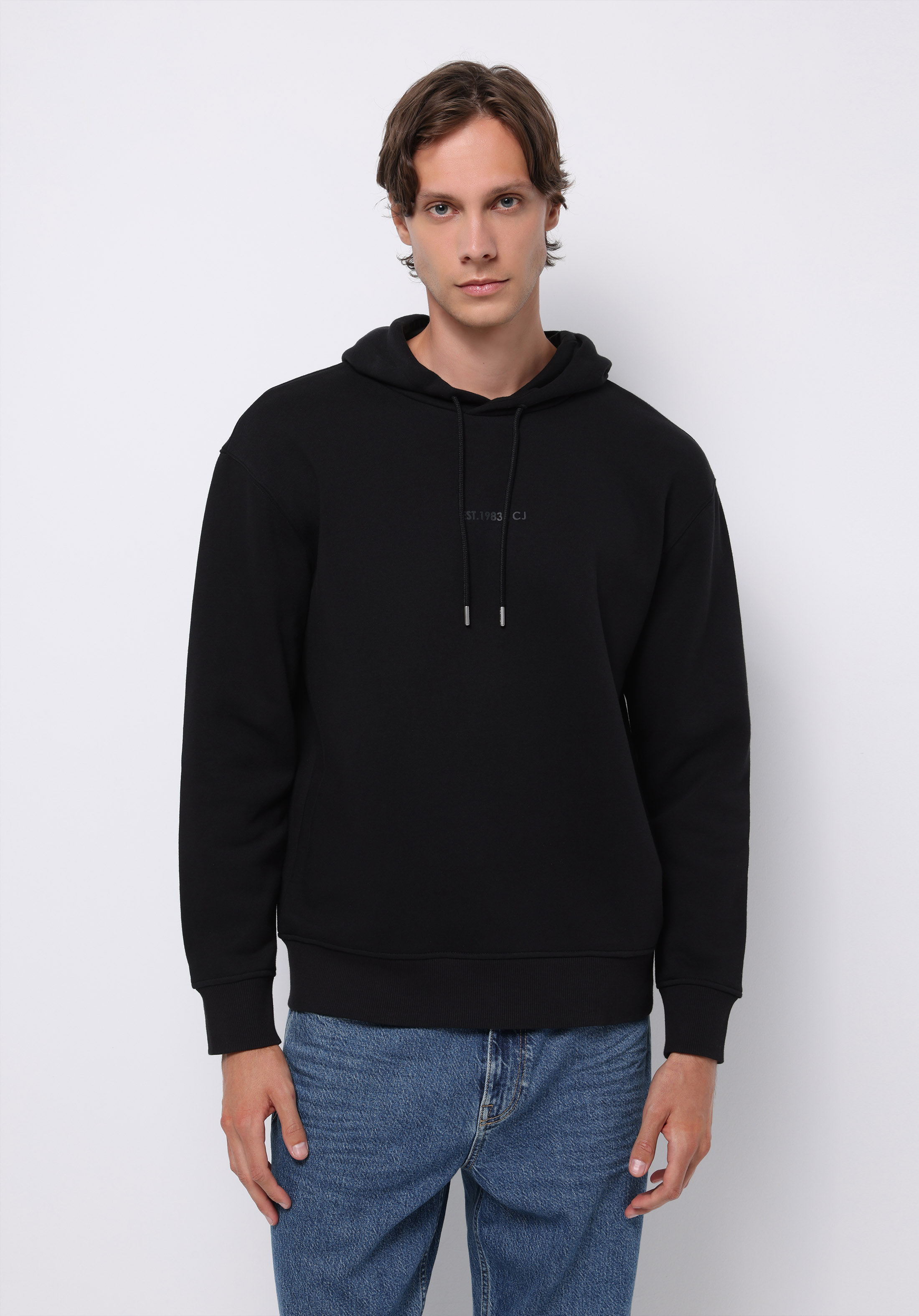 Comfort Fit   Erkek Siyah Sweatshirt