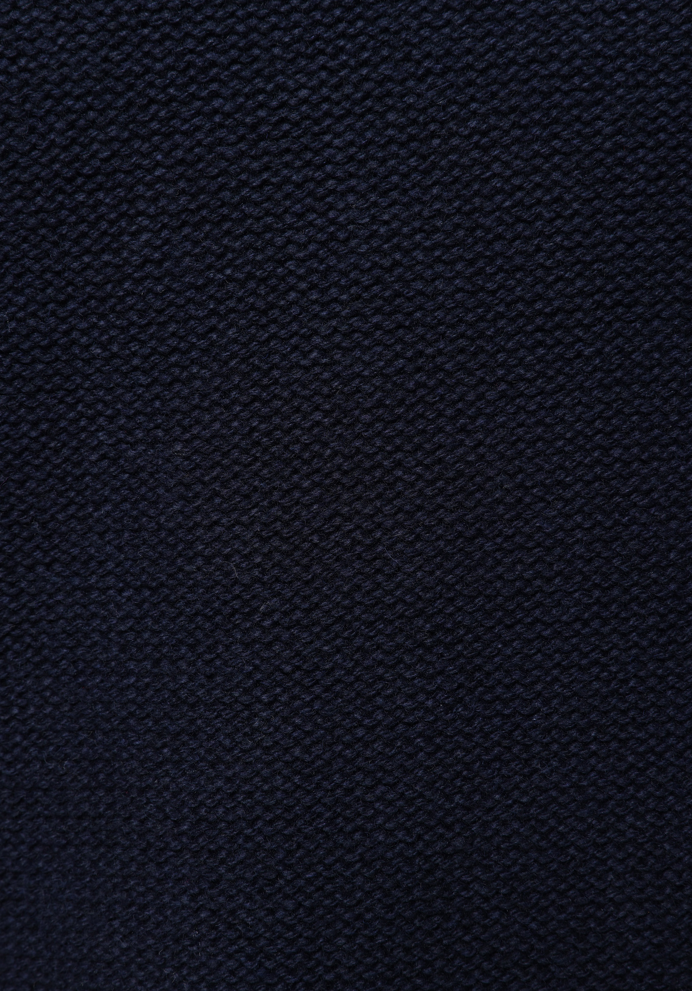 Regular Fit Dik Yaka Jakarlı Erkek Lacivert Kazak