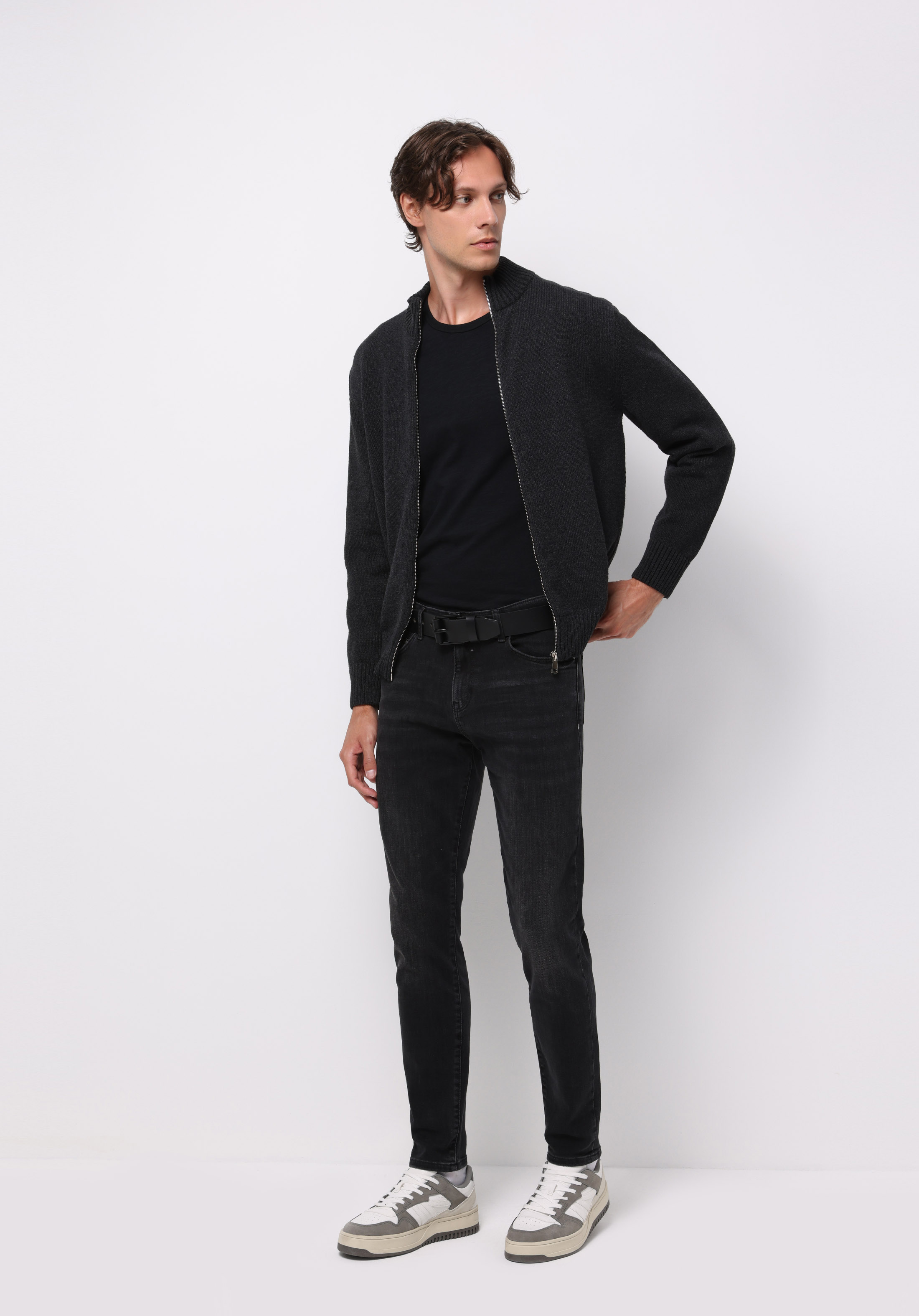 Regular Fit   Erkek Antrasit Hırka