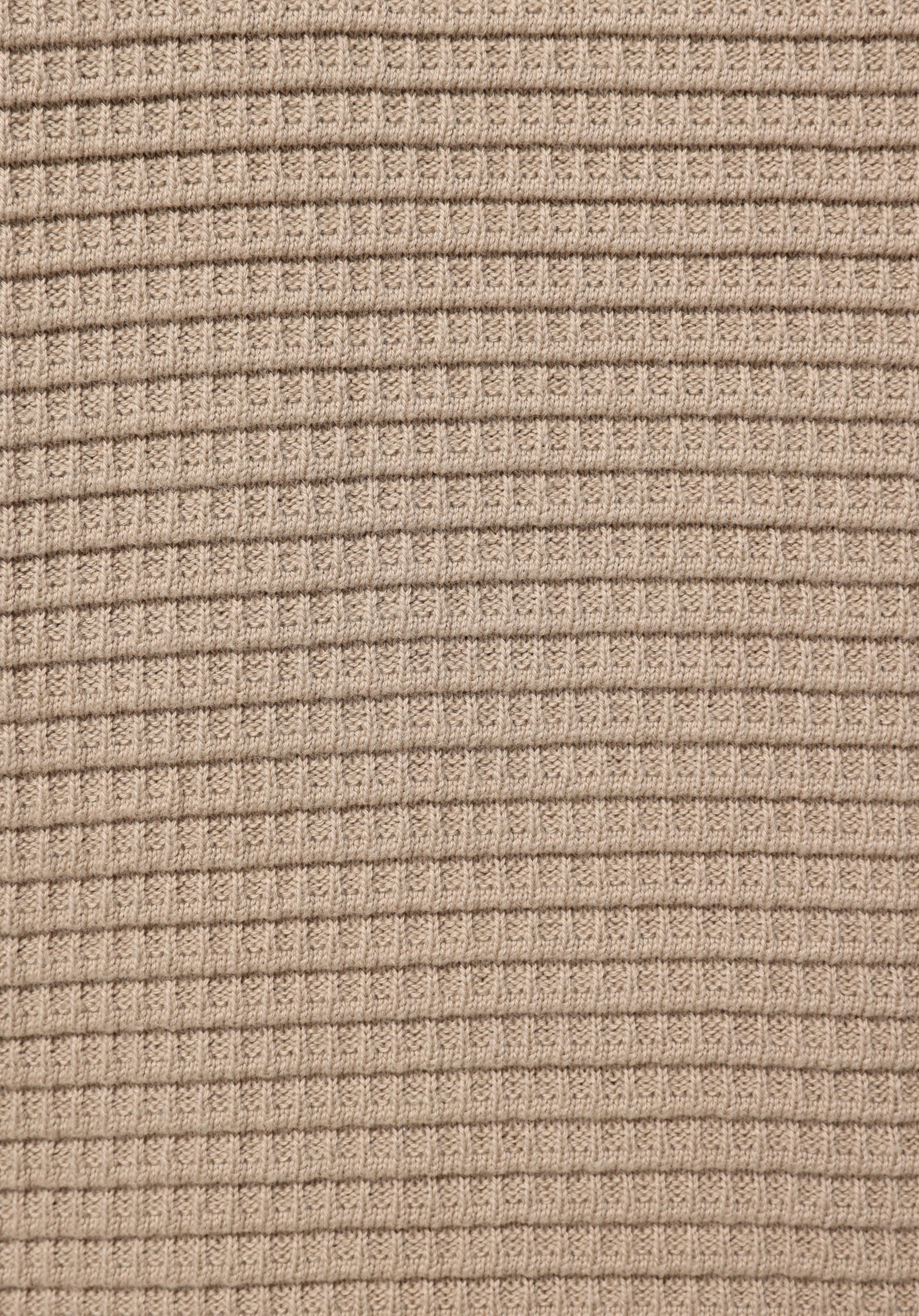 Regular Fit Yuvarlak Yaka Jakarlı Erkek Bej Kazak