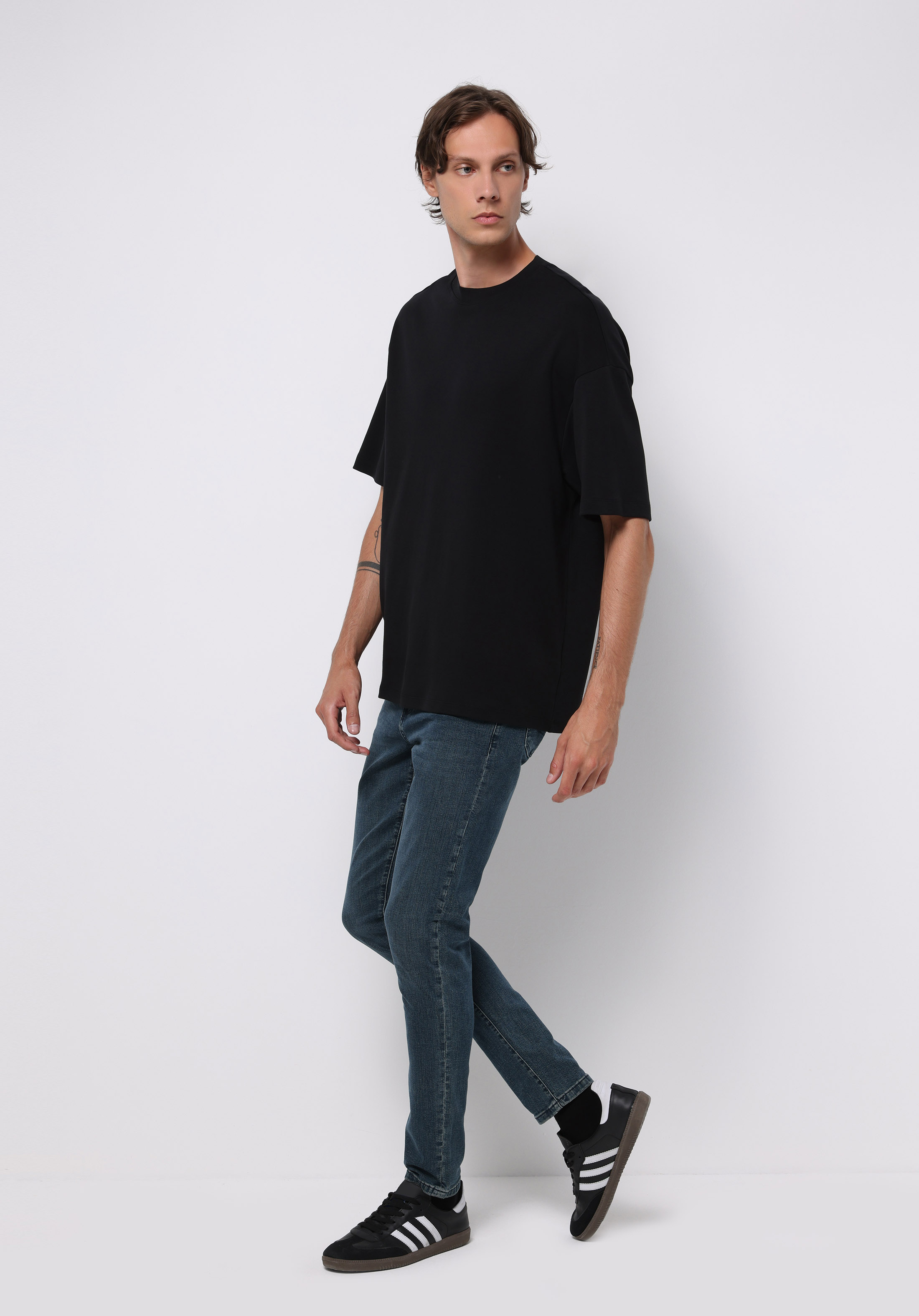 Slim Fit   Erkek İndigo Jean Pantolon