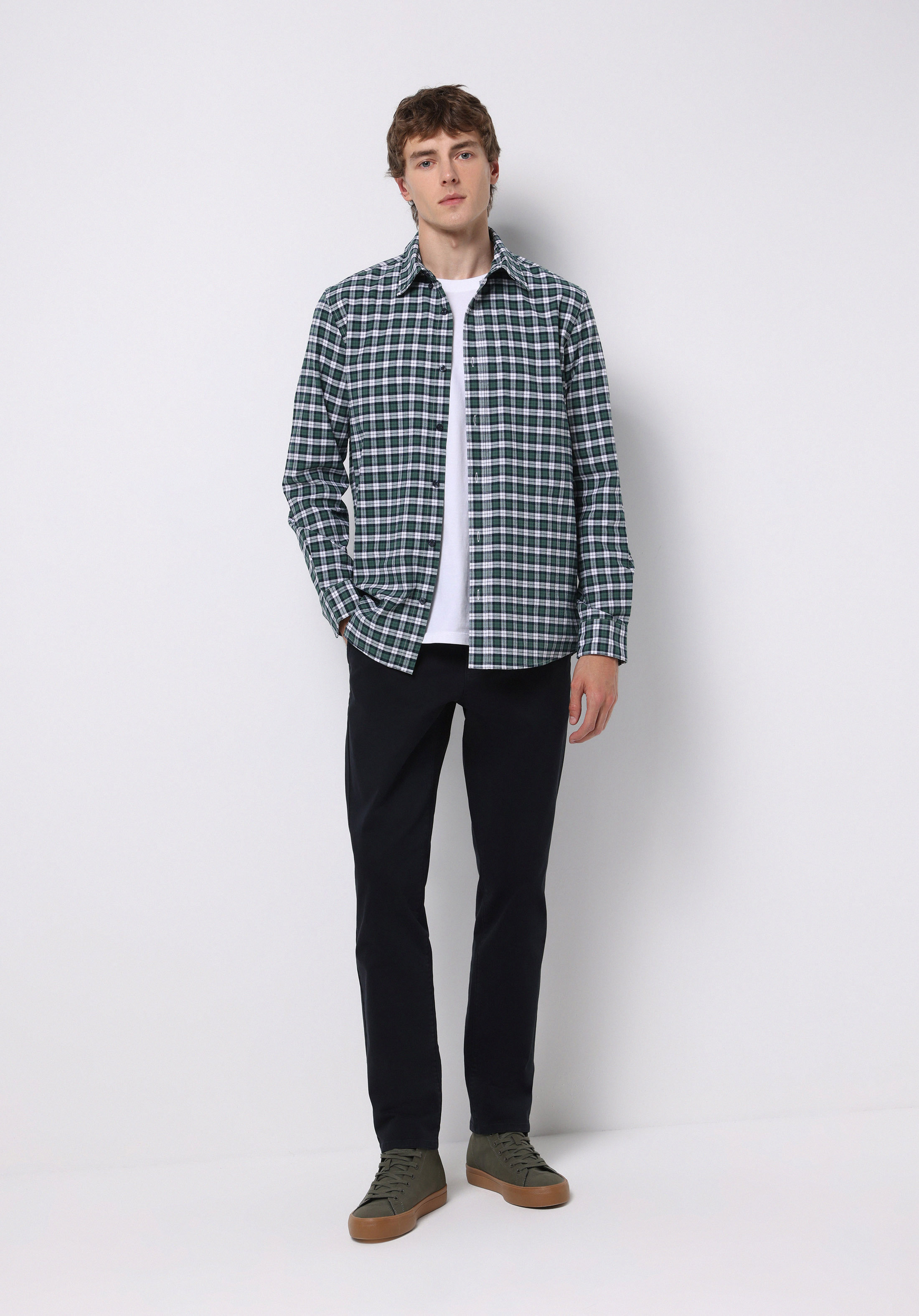 Slim Fit Orta Bel Düz Paça Erkek Lacivert  Pantolon