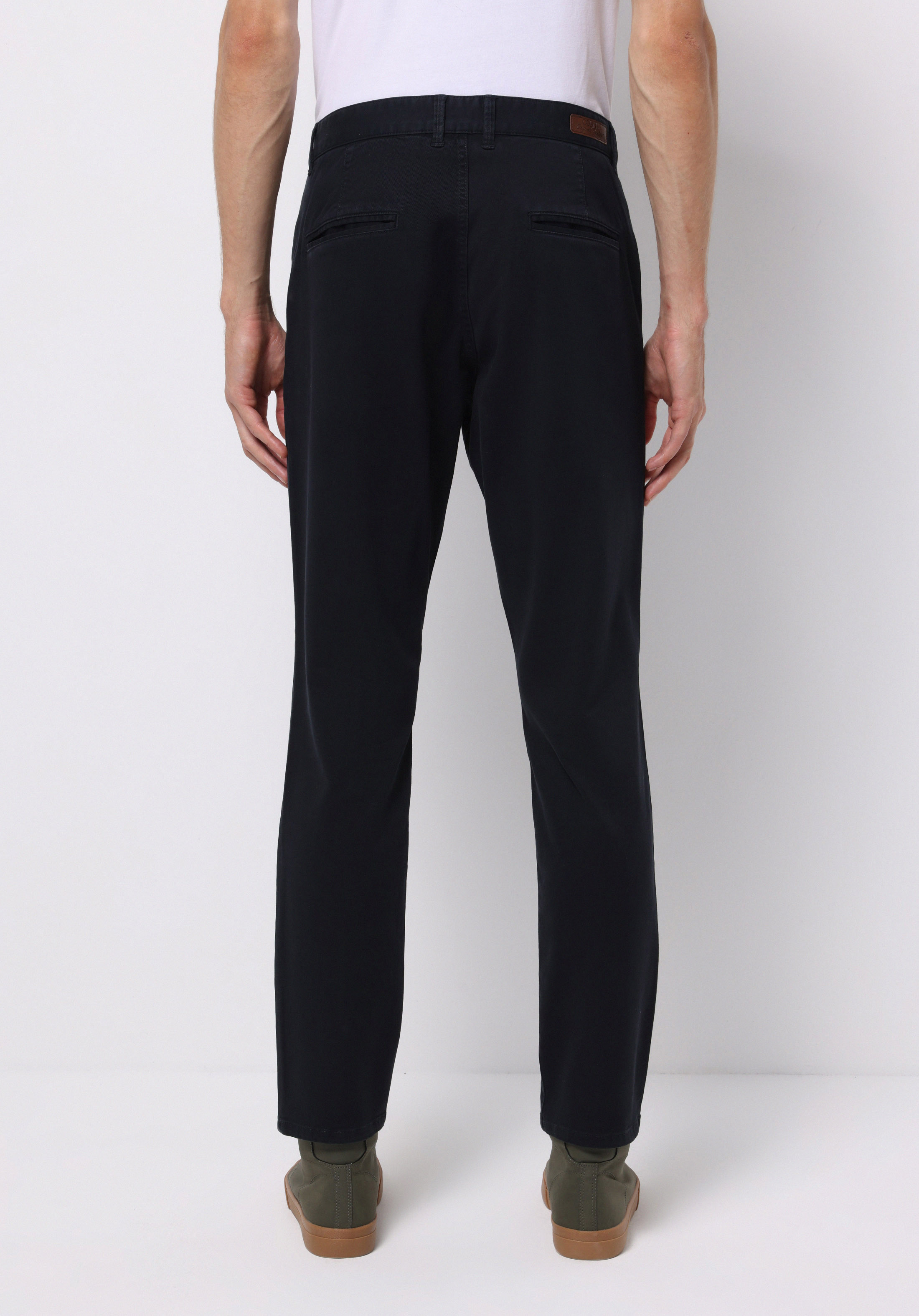 Slim Fit Orta Bel Düz Paça Erkek Lacivert  Pantolon