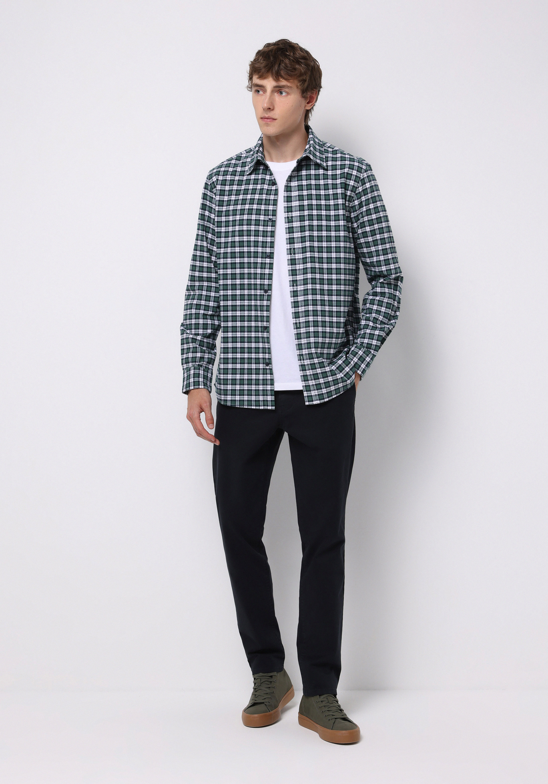 Slim Fit Orta Bel Düz Paça Erkek Lacivert  Pantolon