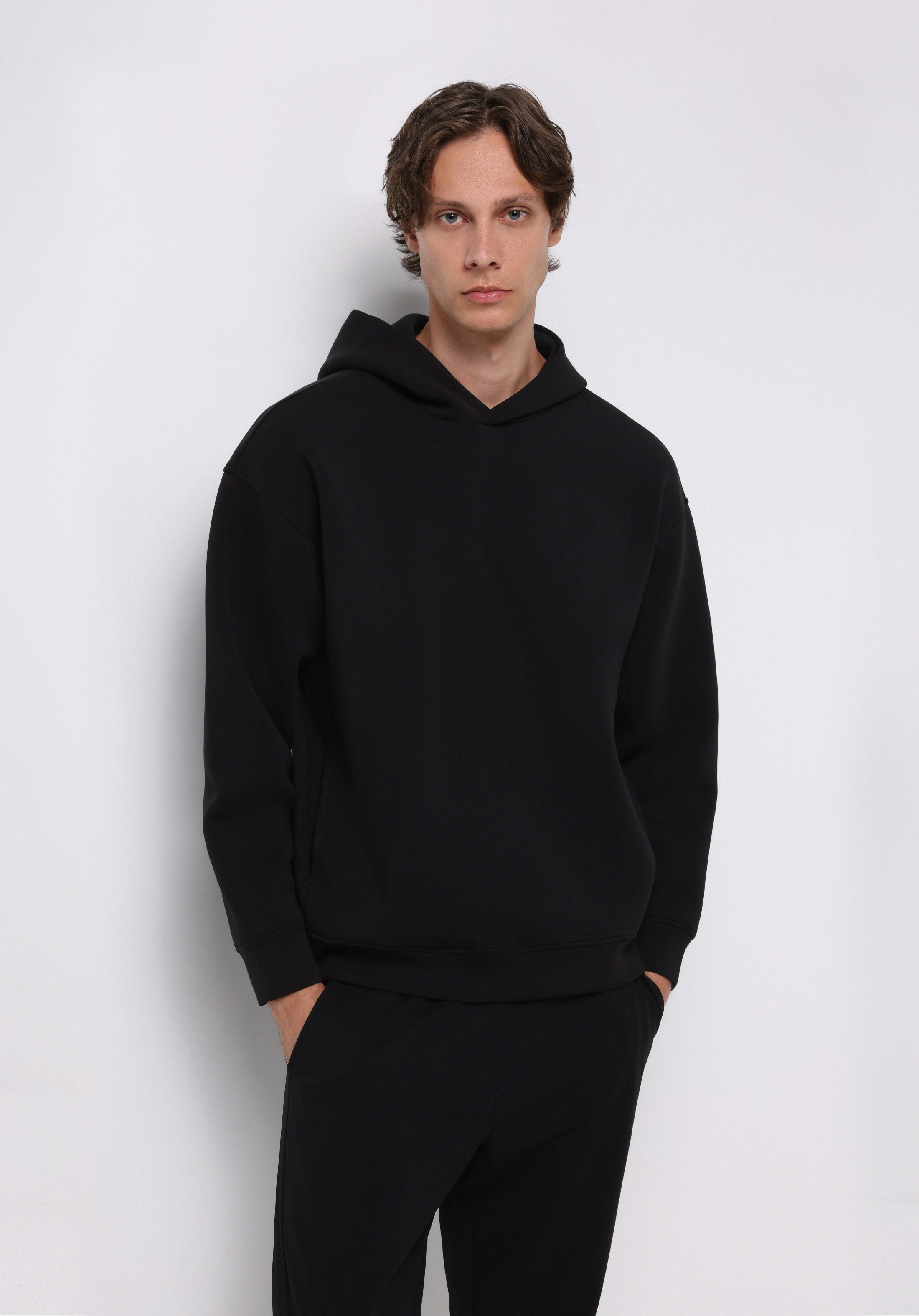 Oversize Fit   Erkek Siyah Sweatshirt