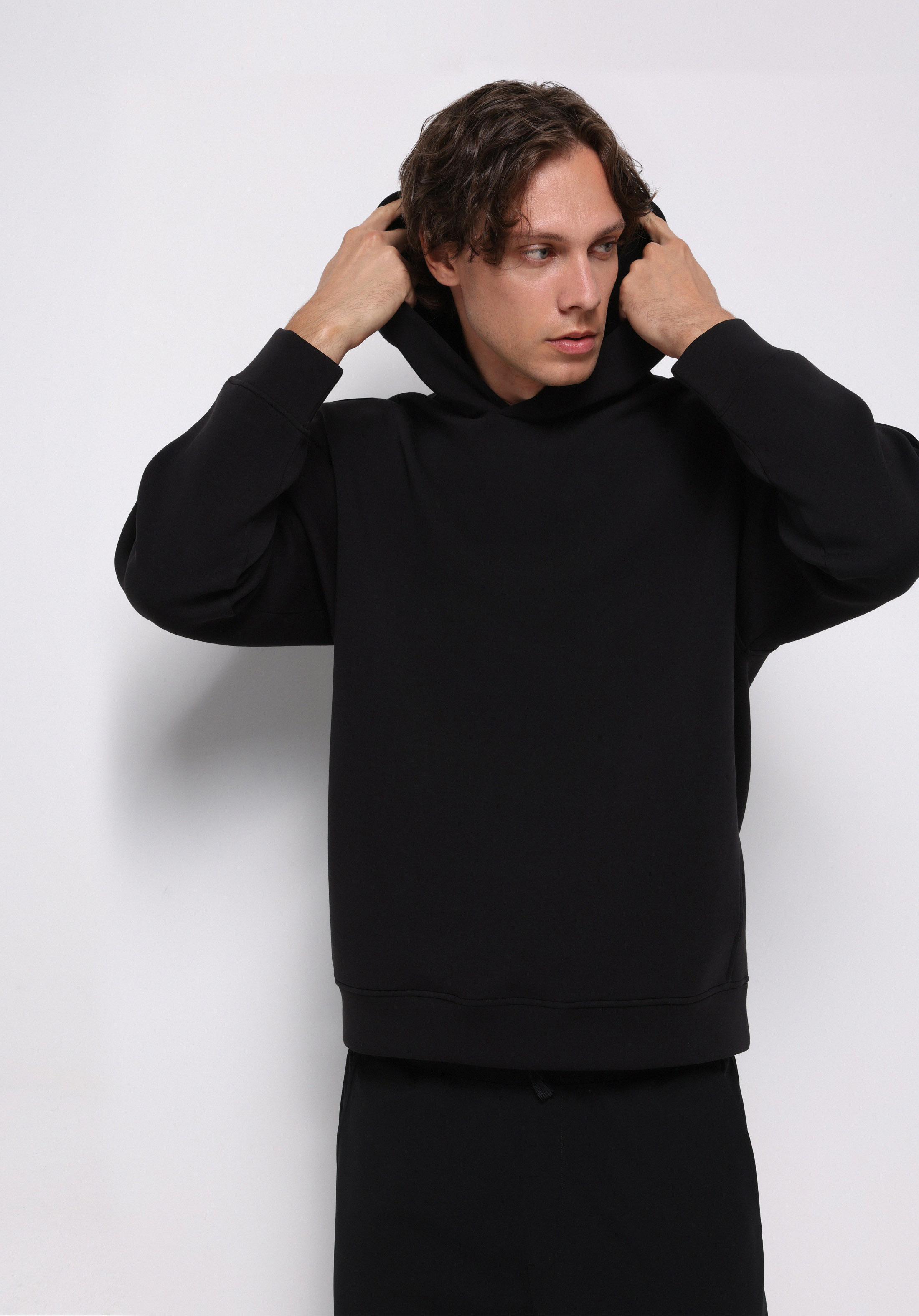 Oversize Fit   Erkek Siyah Sweatshirt