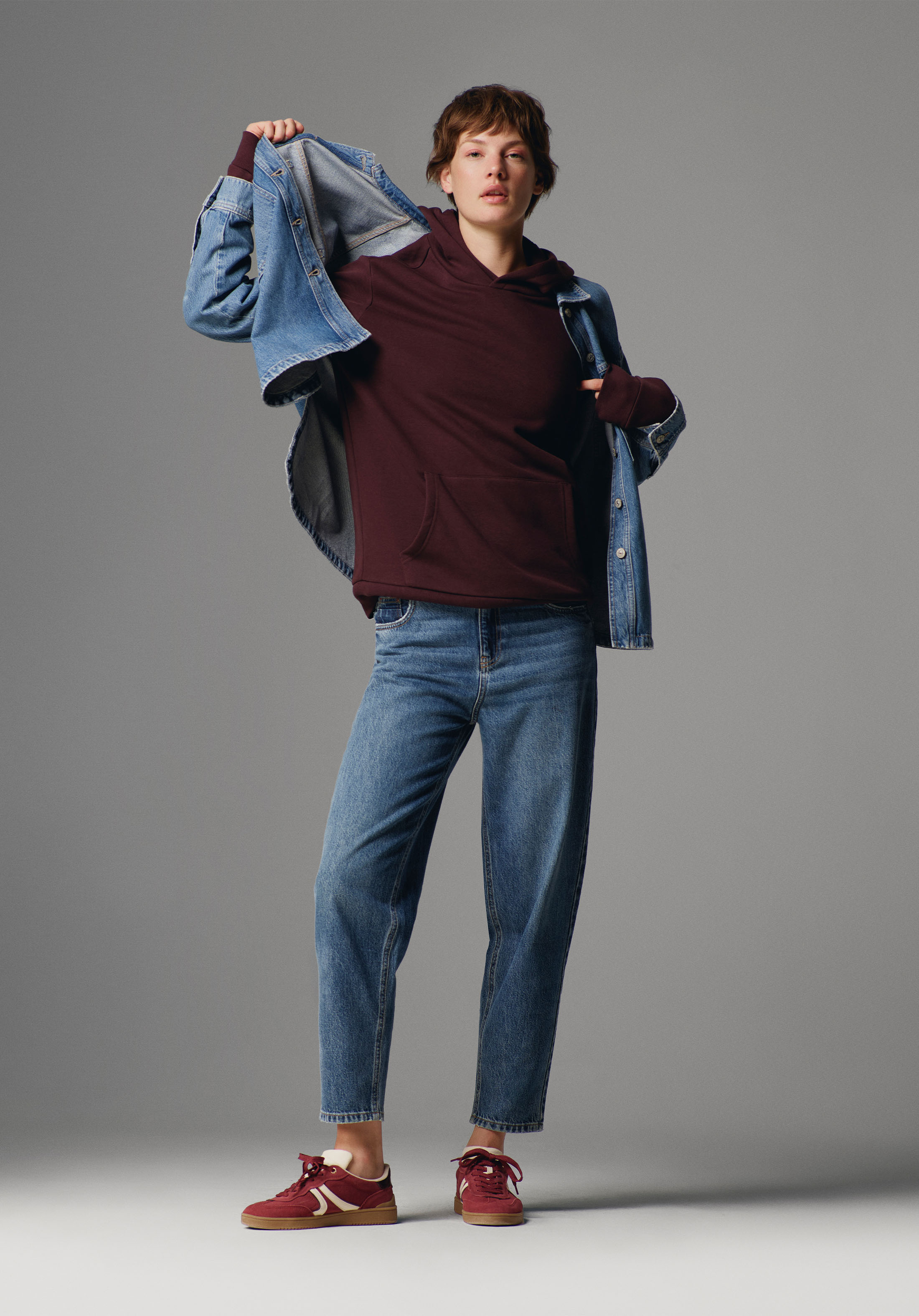 Barrel Fit   Kadın İndigo Jean Pantolon