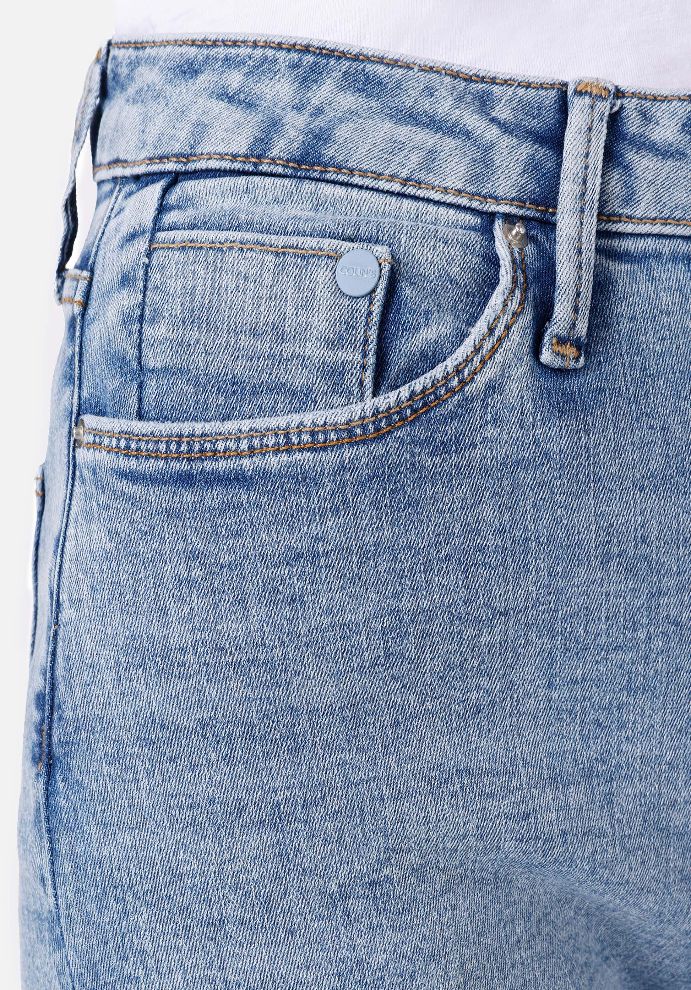 Slim Fit Orta Bel Düz Paça Kadın İndigo Jean Pantolon