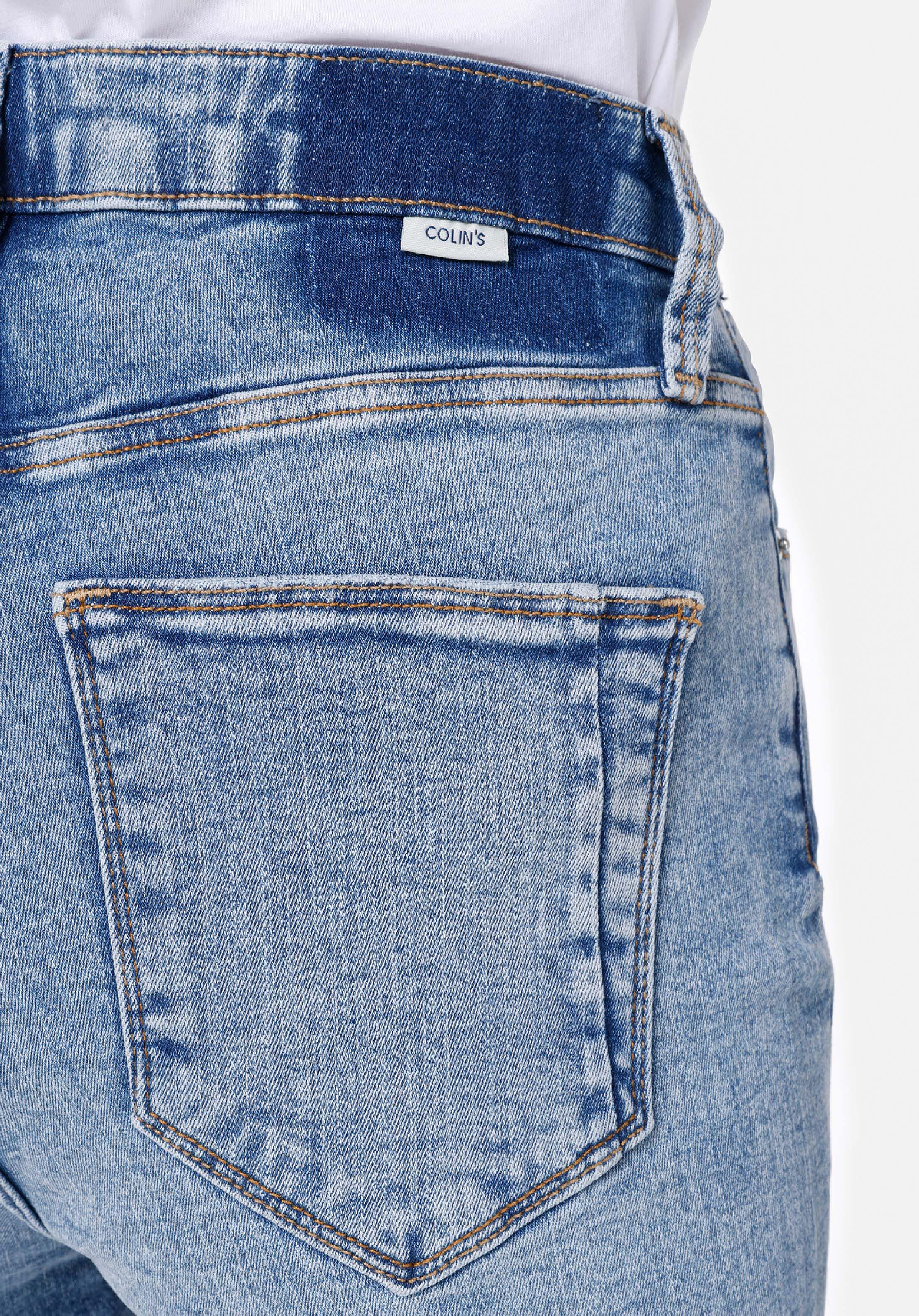 Slim Fit Orta Bel Düz Paça Kadın İndigo Jean Pantolon