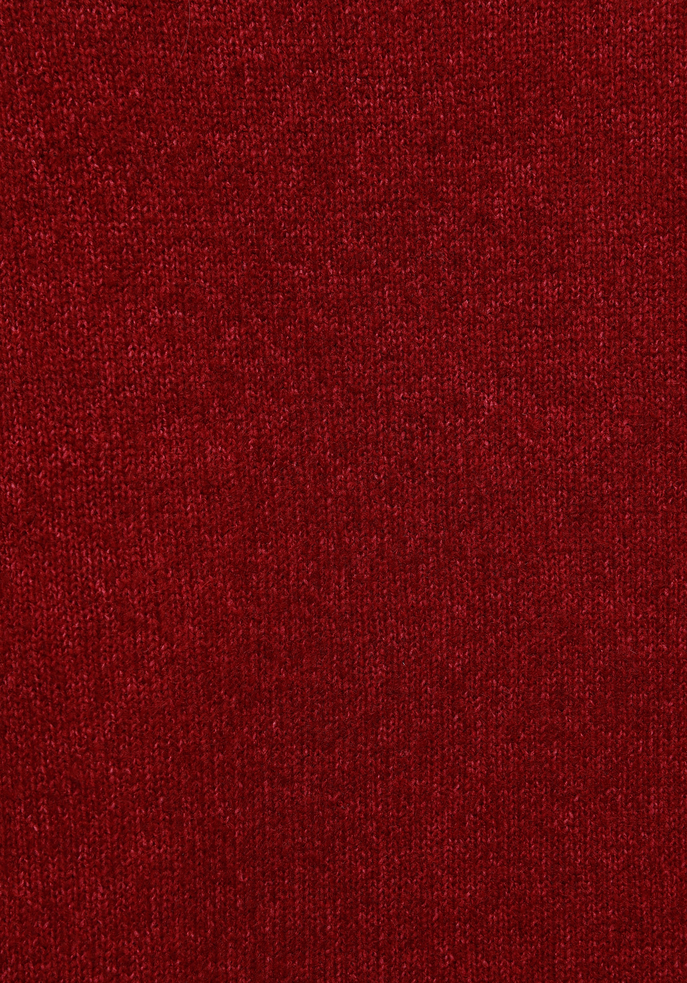 Regular Fit Yuvarlak Yaka Baskılı Kadın Kirmizi Kazak