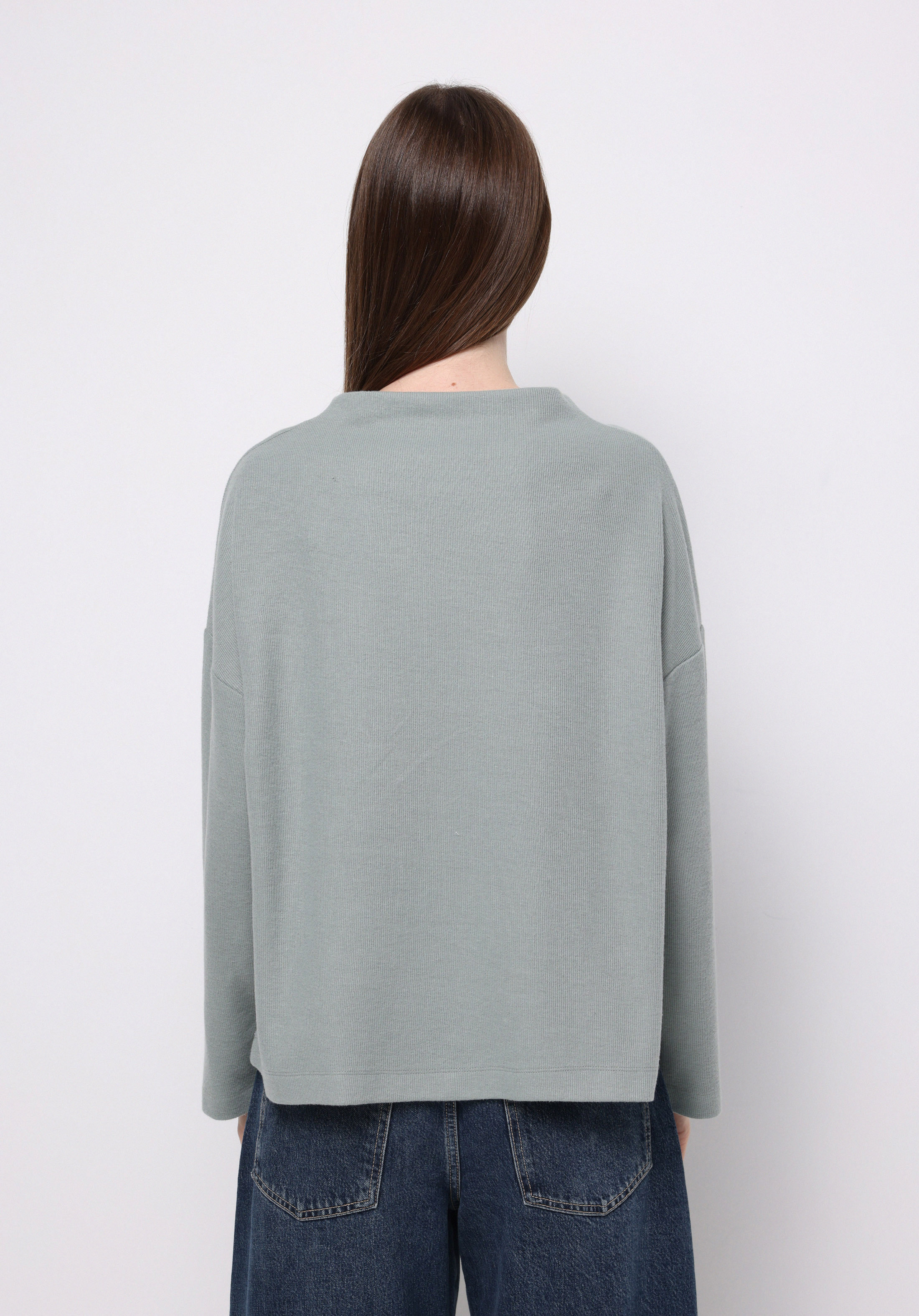 Relax Fit Yuvarlak Yaka Düz Kadın Yeşil Tişört