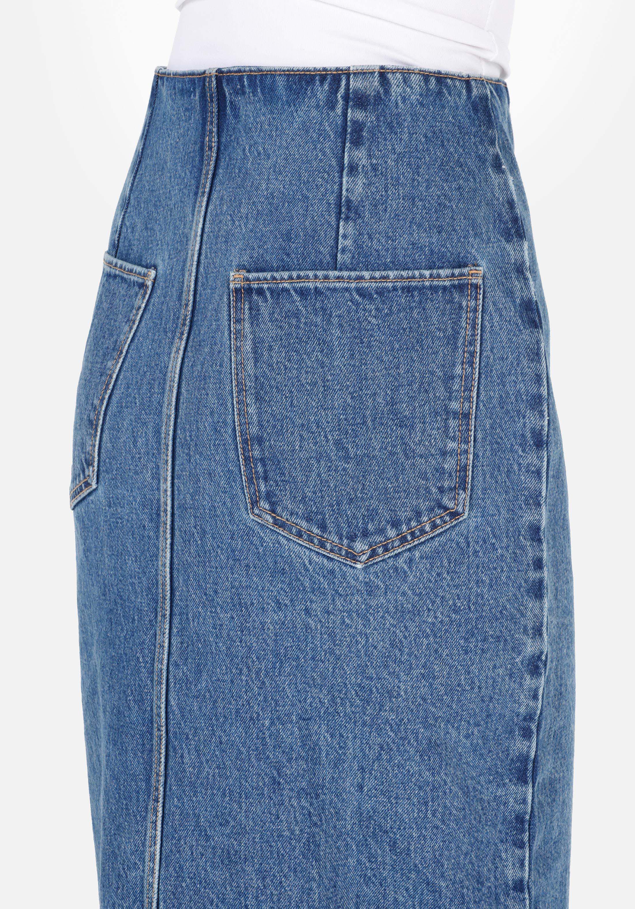 Slim Fit Pamuklu Kadın Mavi Etek