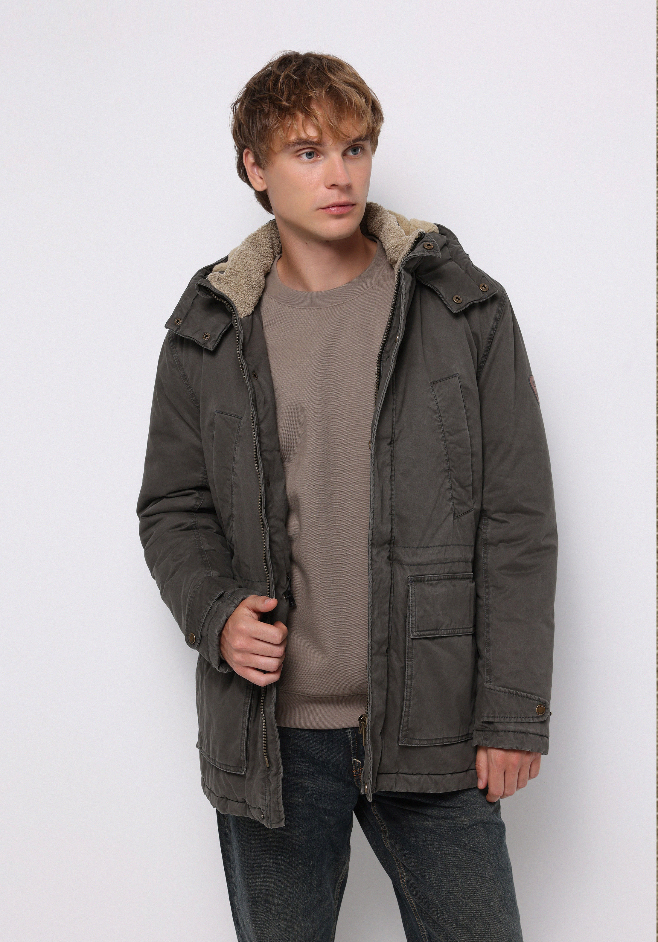 Regular Fit     Erkek Yeşil Kaban