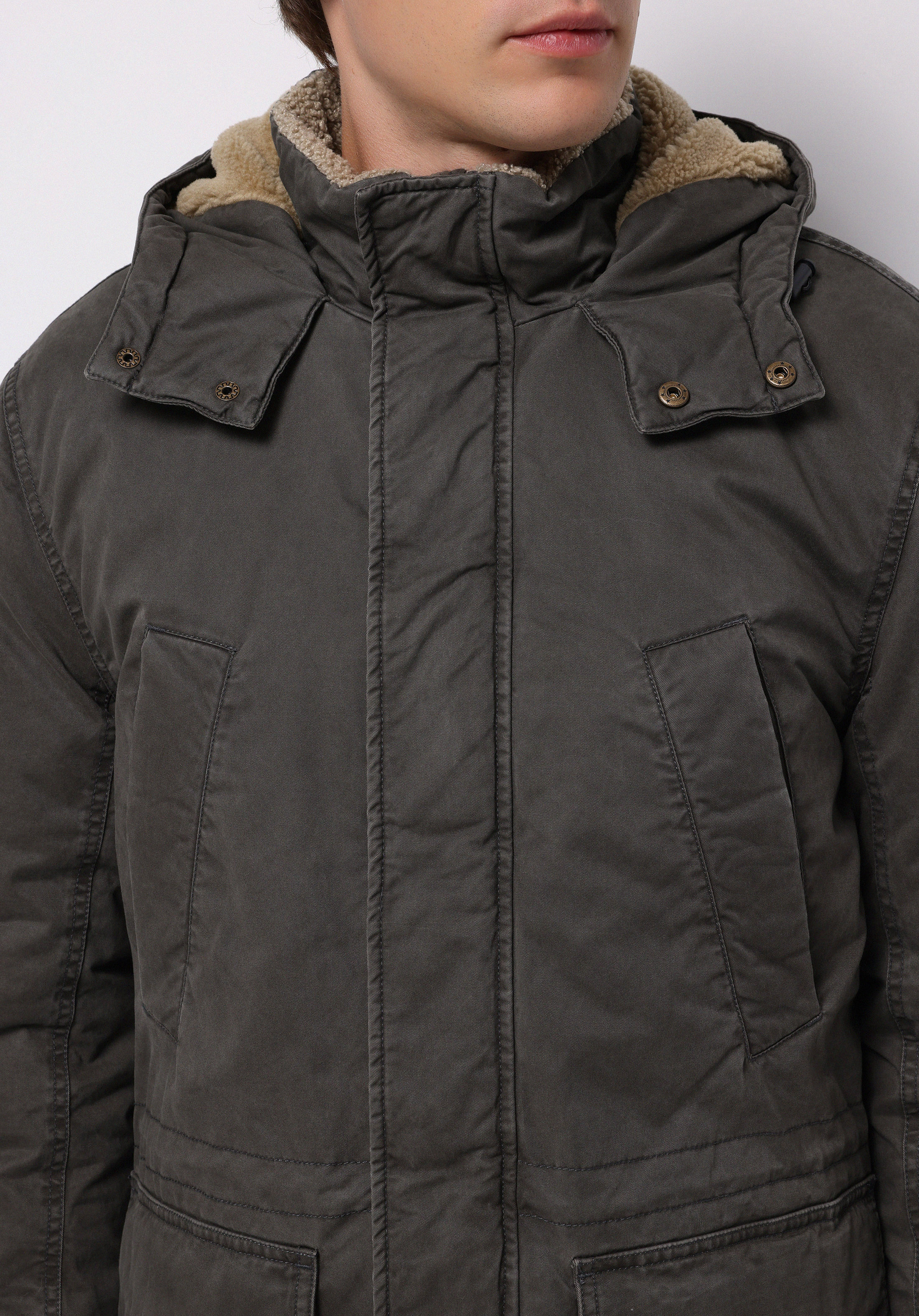 Regular Fit     Erkek Yeşil Kaban