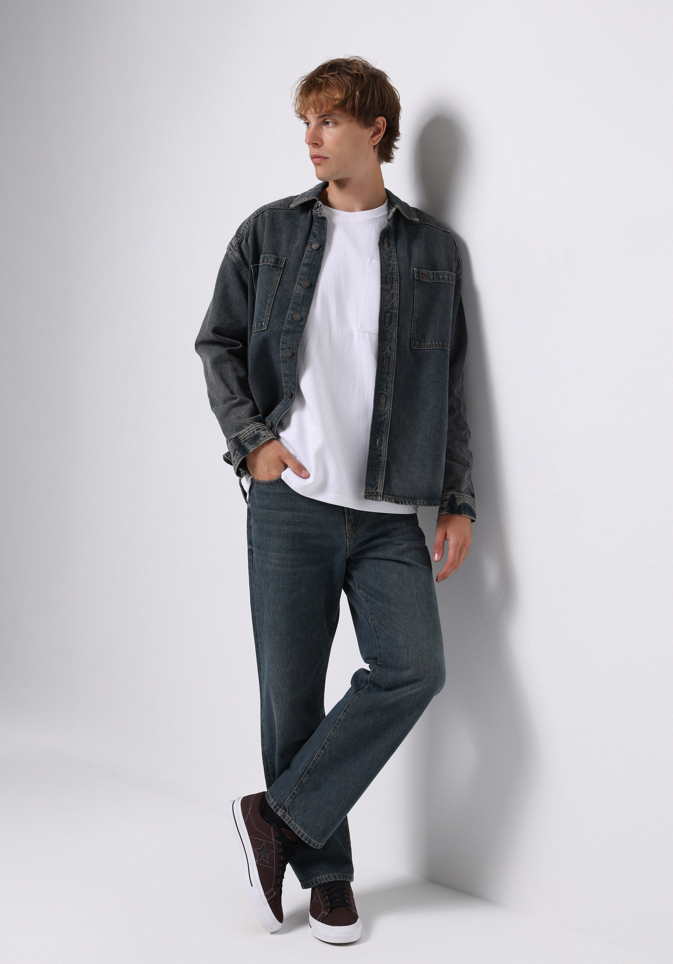 Loose Relaxed Fit   Erkek İndigo Jean Pantolon