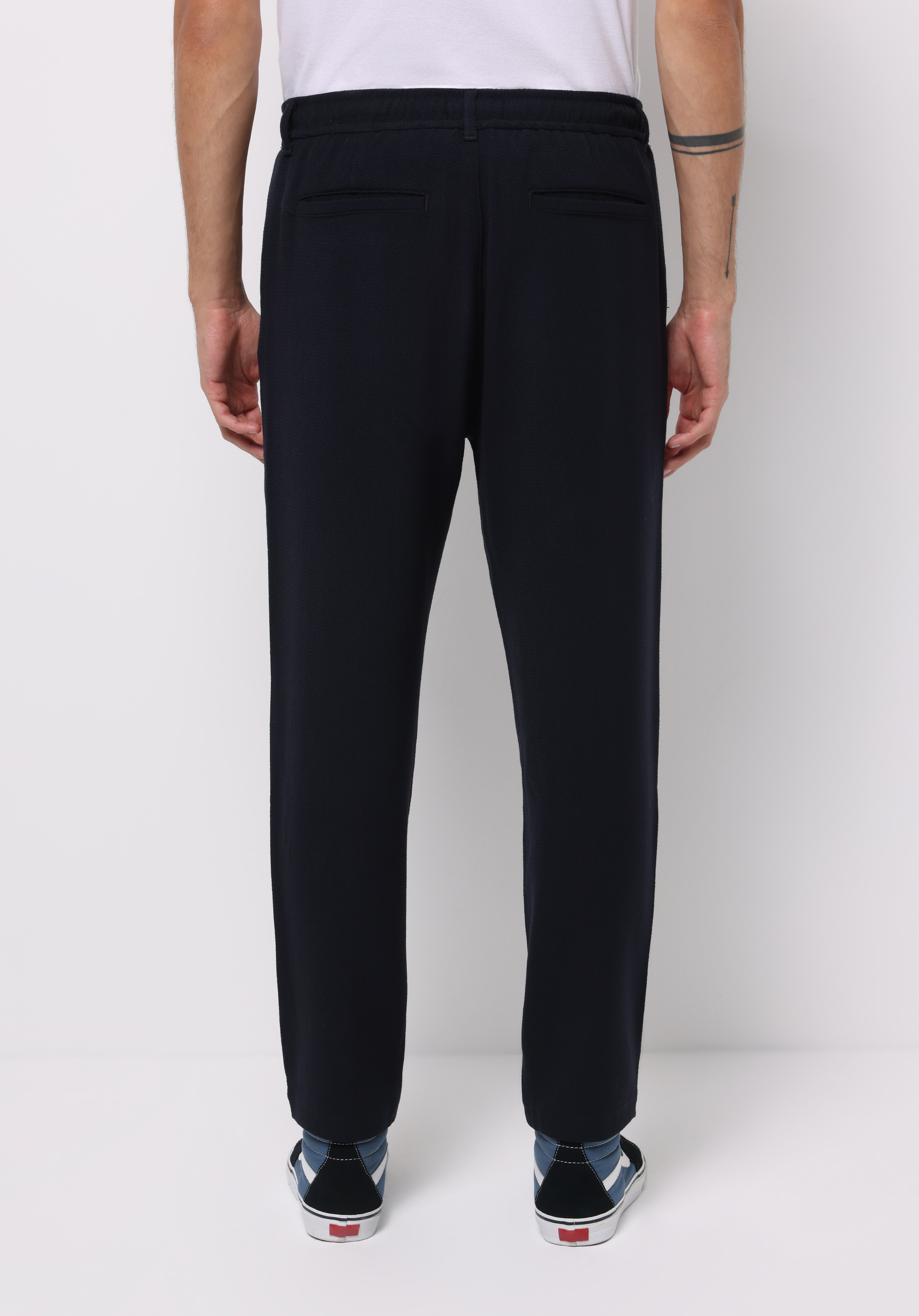 Regular Fit Orta Bel Düz Paça Erkek Lacivert  Pantolon