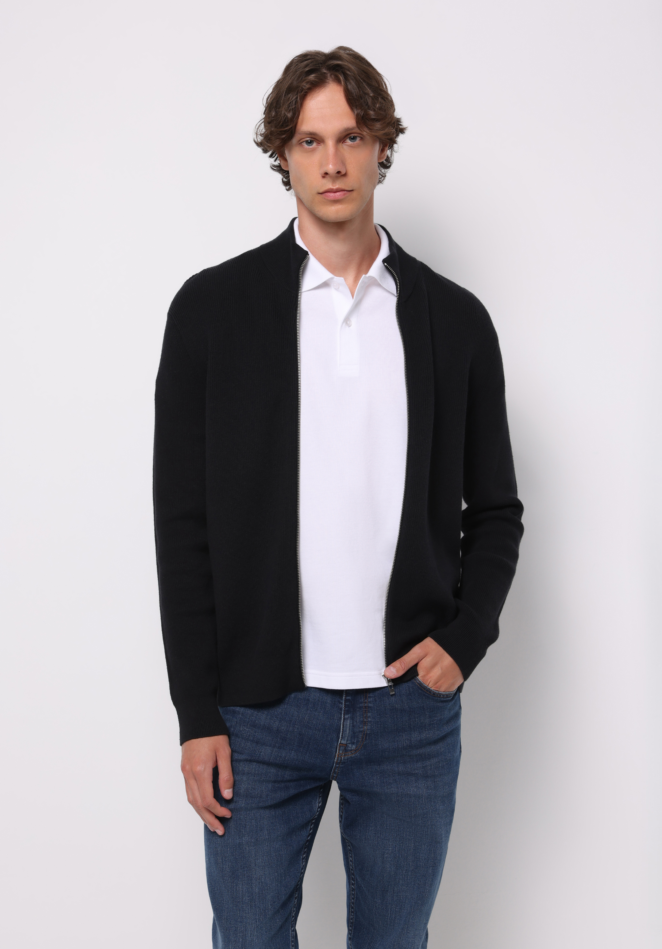 Regular Fit   Erkek Antrasit Hırka