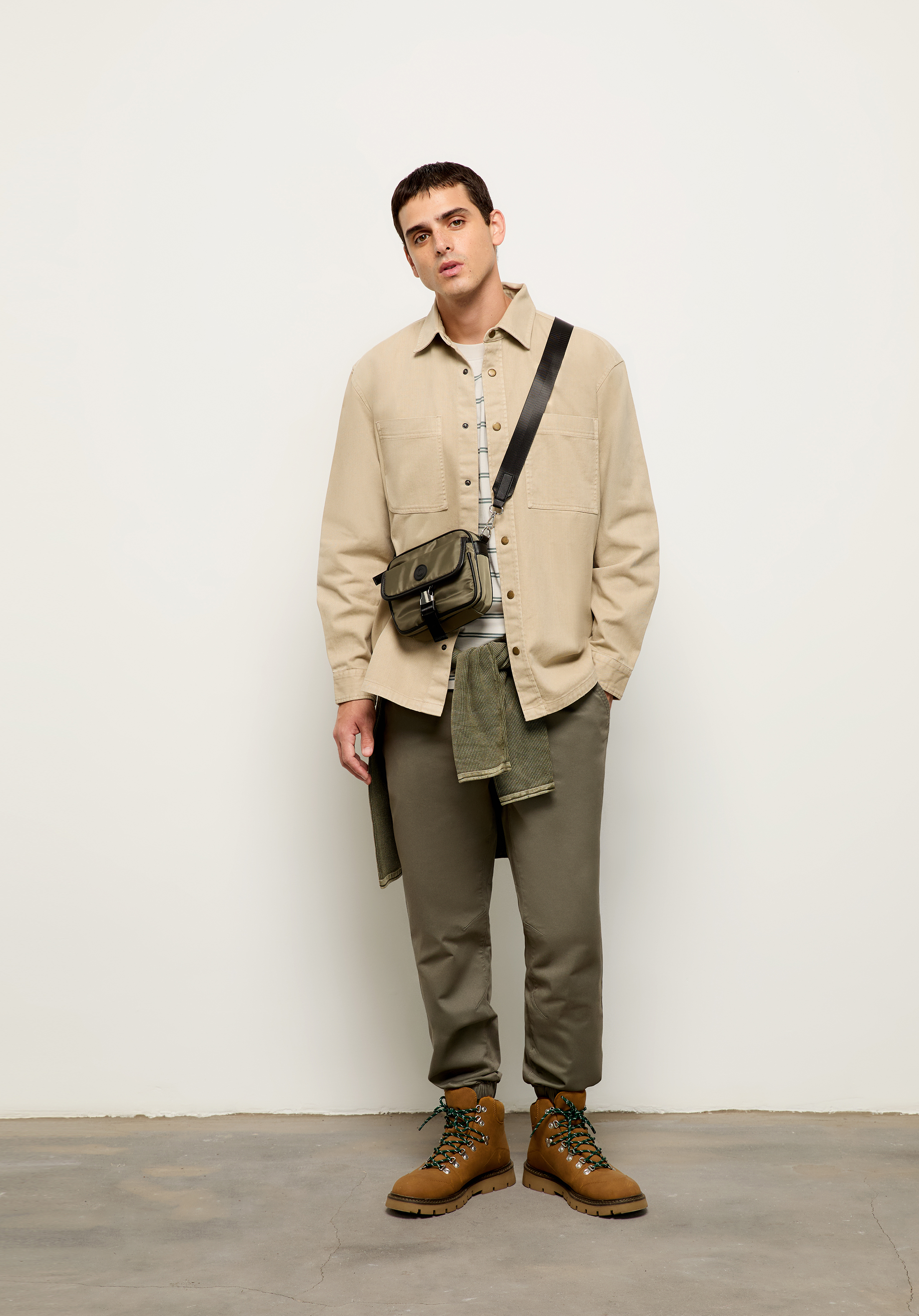 Cargo Fit Orta Bel Lastikli Paça Erkek Yeşil  Pantolon