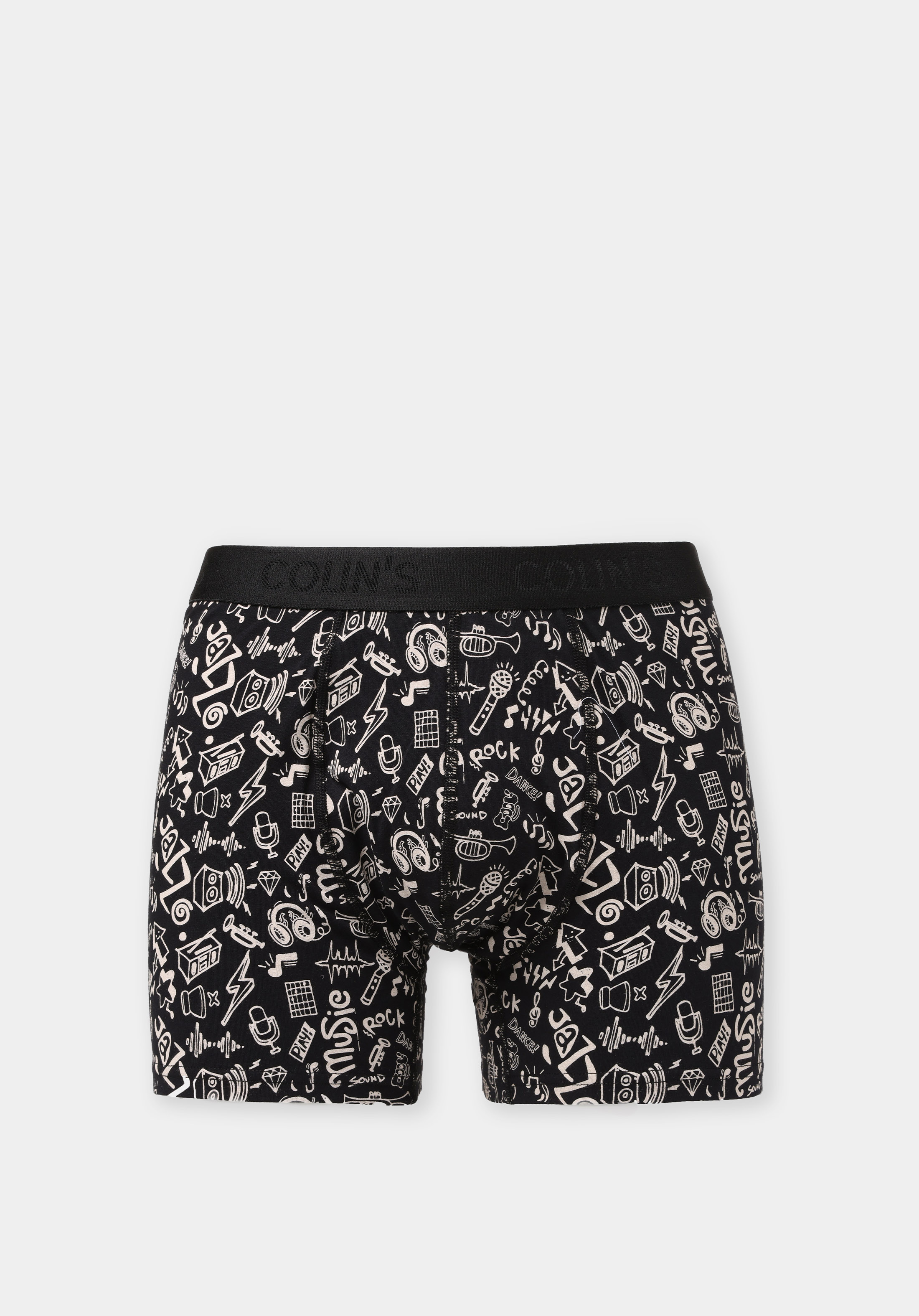 Modern Fit Baskılı Erkek Siyah Boxer