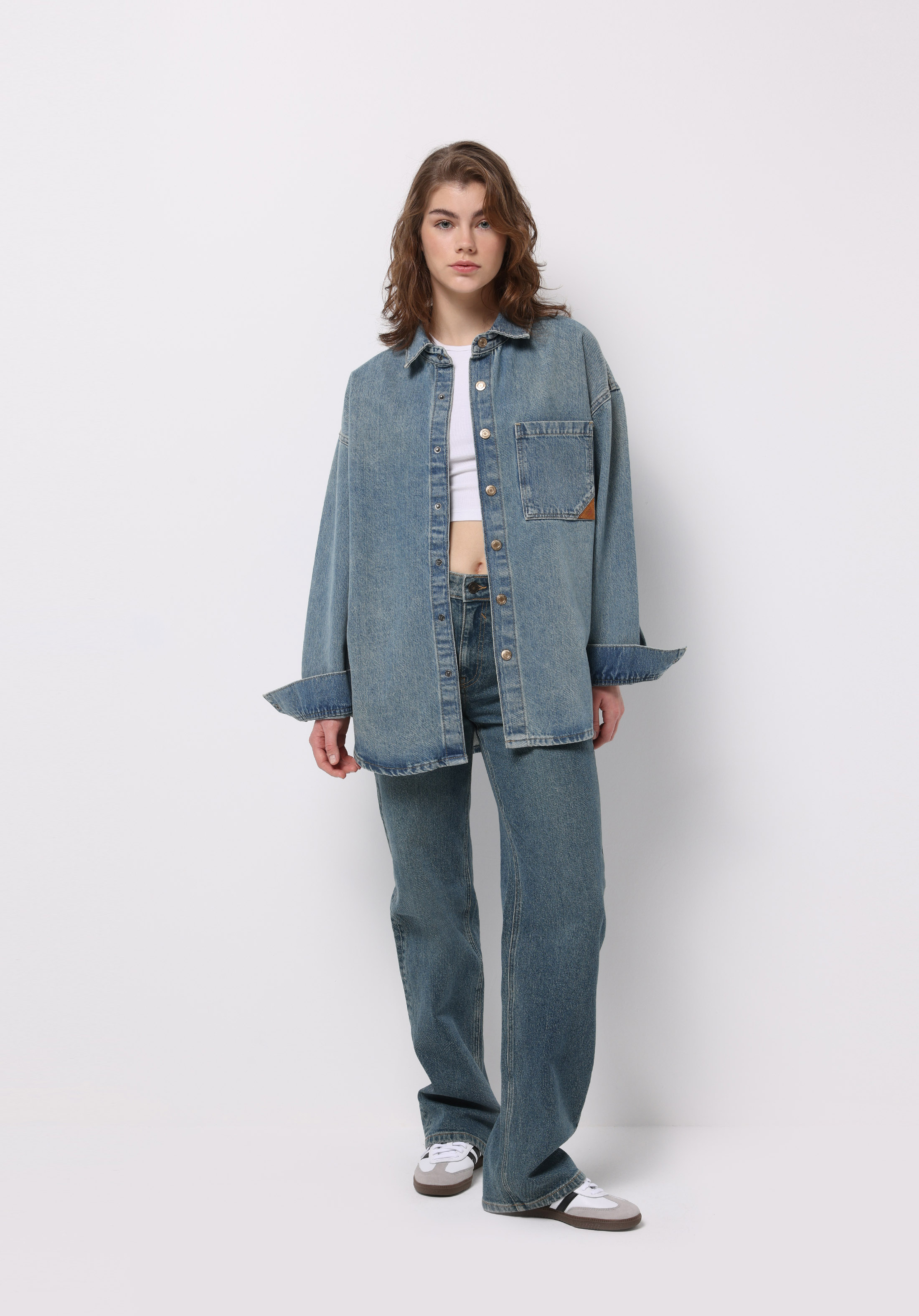 Oversize Fit   Kadın Mavi Shacket