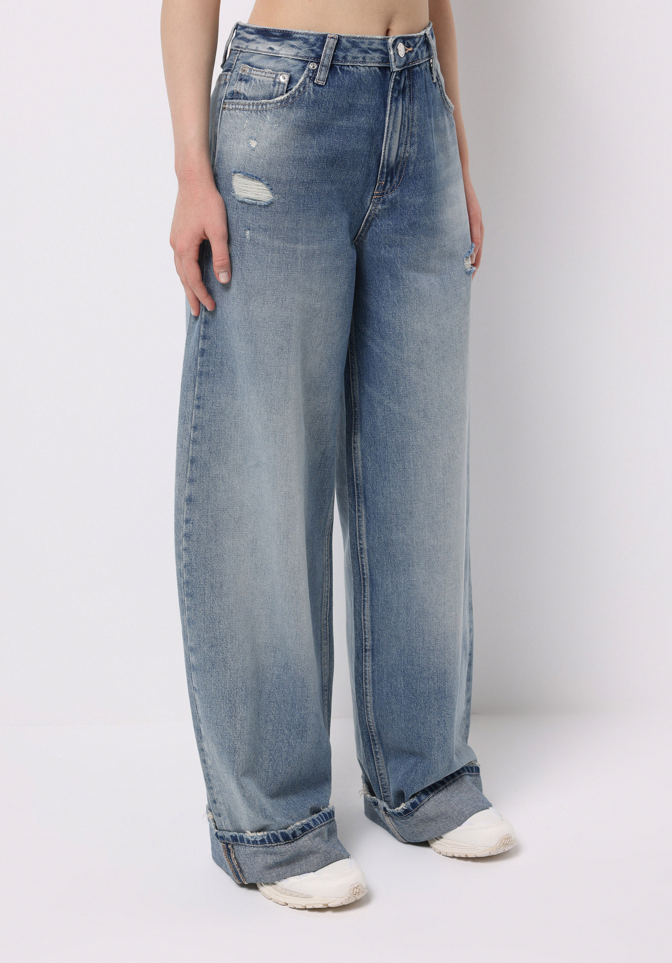 Loose Fit   Kadın İndigo Jean Pantolon