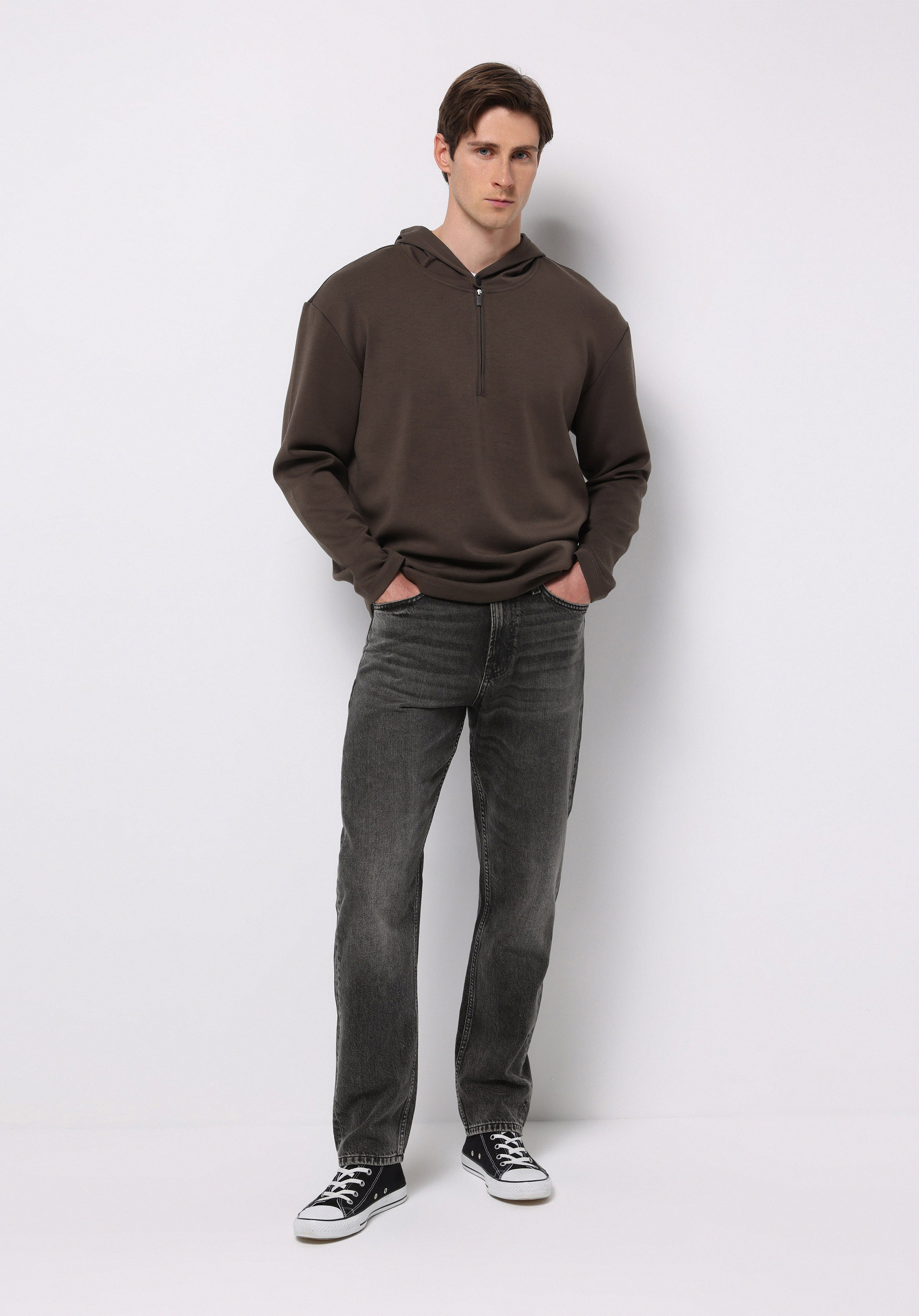 Loose Tapered Fit   Erkek Siyah Jean Pantolon