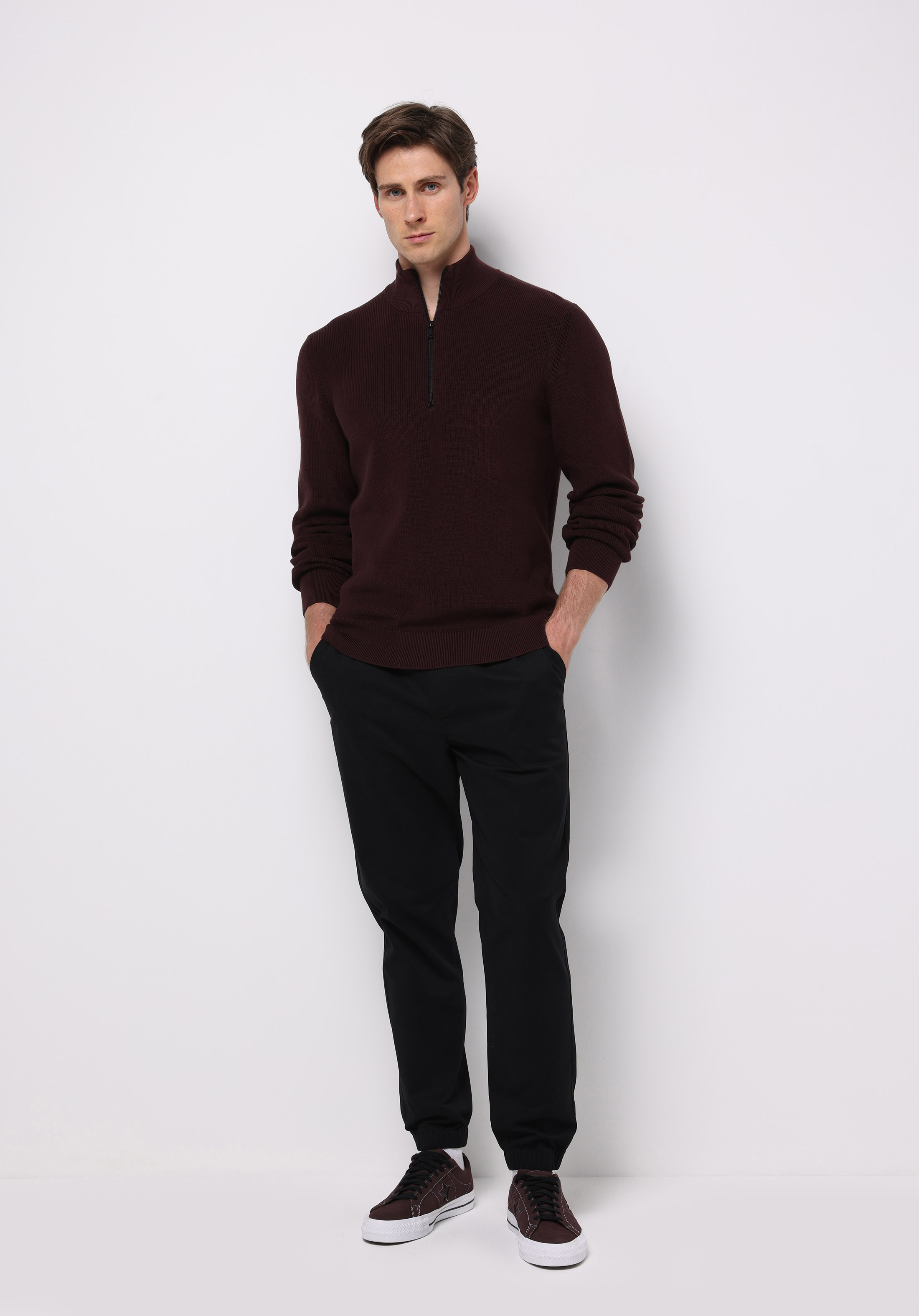 Cargo Fit Orta Bel Lastikli Paça Erkek Siyah  Pantolon