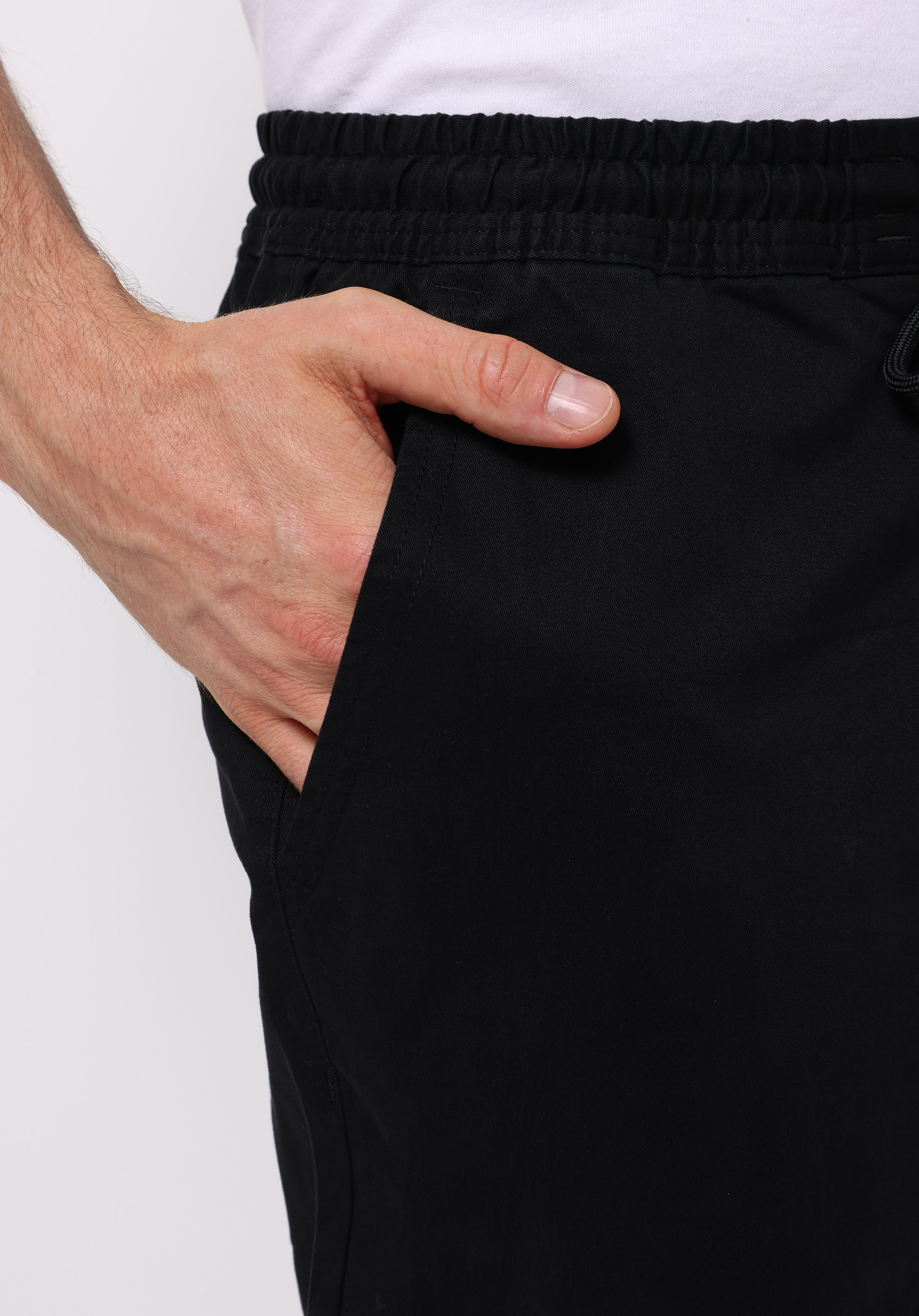 Cargo Fit Orta Bel Lastikli Paça Erkek Siyah  Pantolon