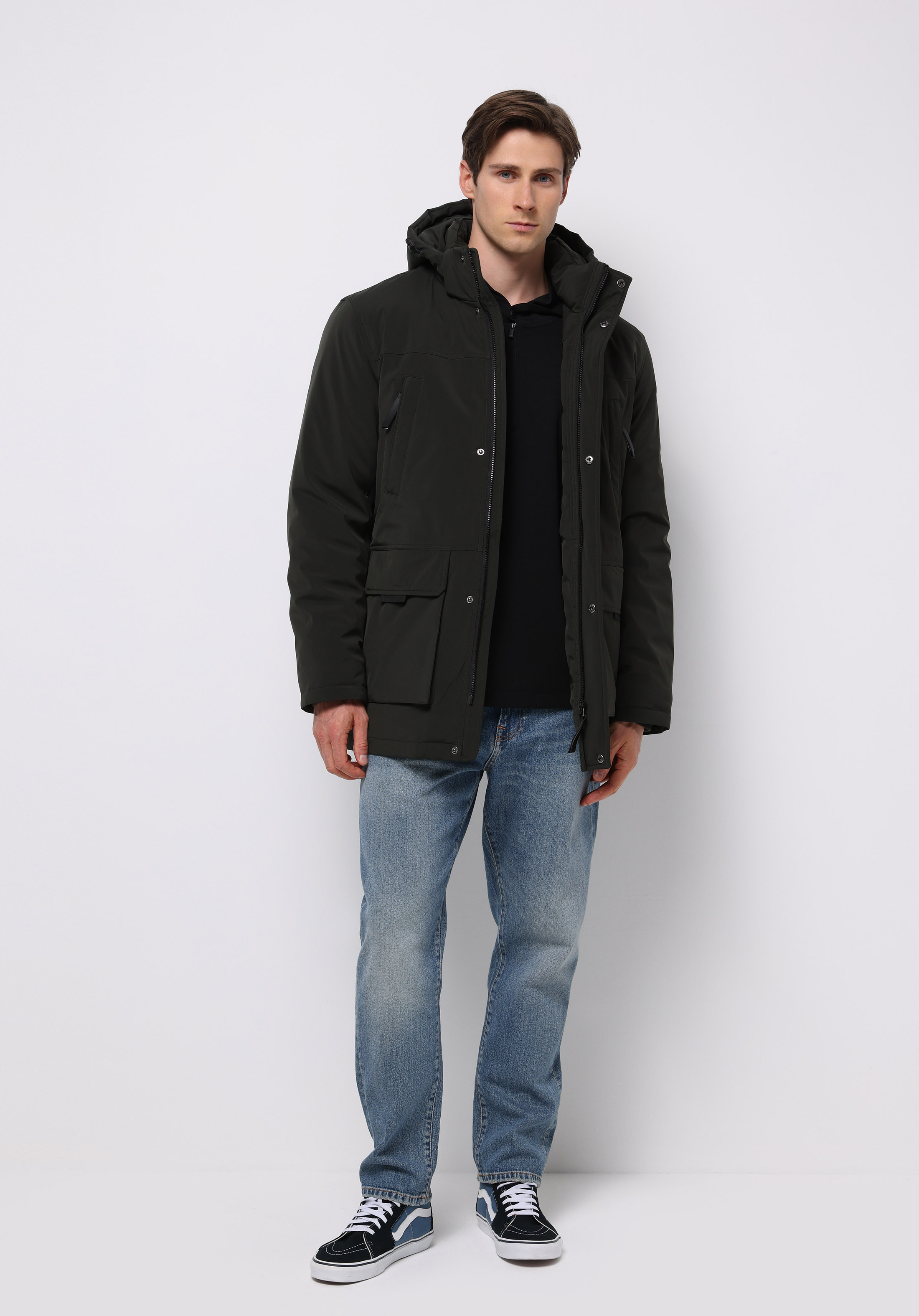 Regular Fit     Erkek Yeşil Kaban