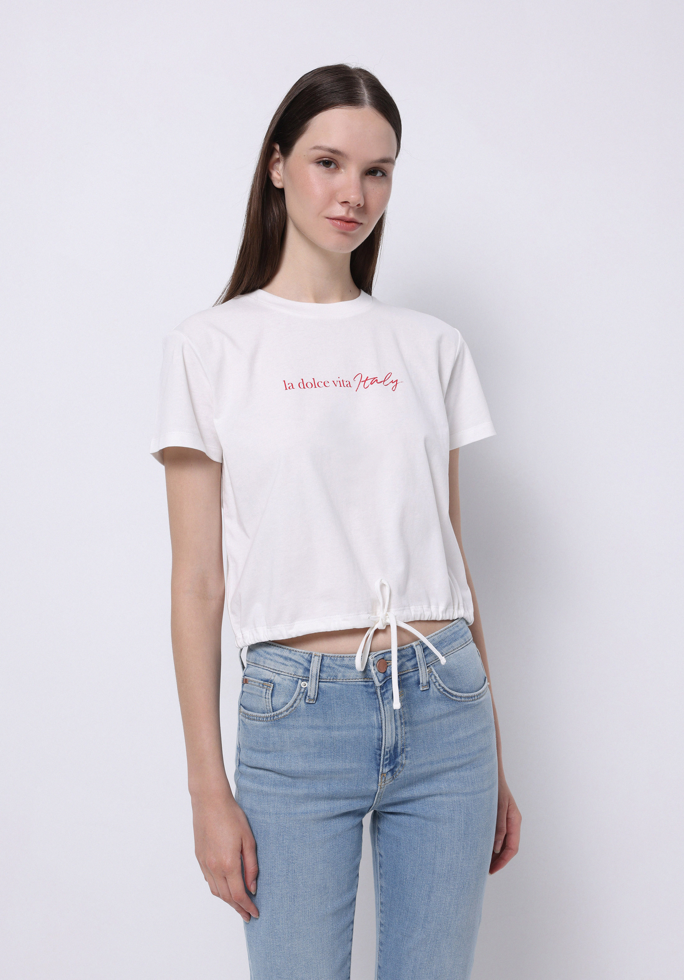 Regular Fit   Kadın Beyaz Kısa Kol Tişört