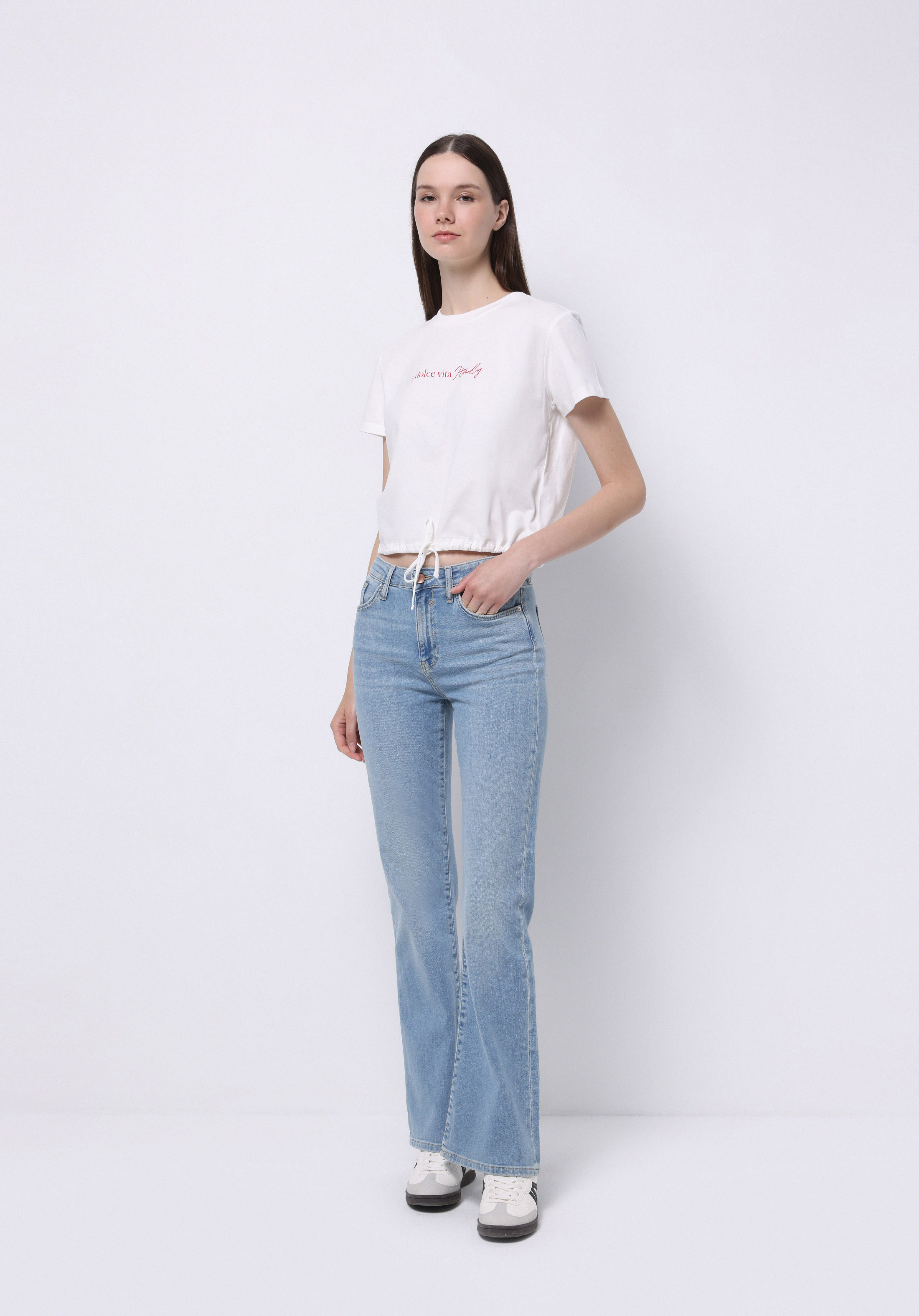 Regular Fit   Kadın Beyaz Kısa Kol Tişört