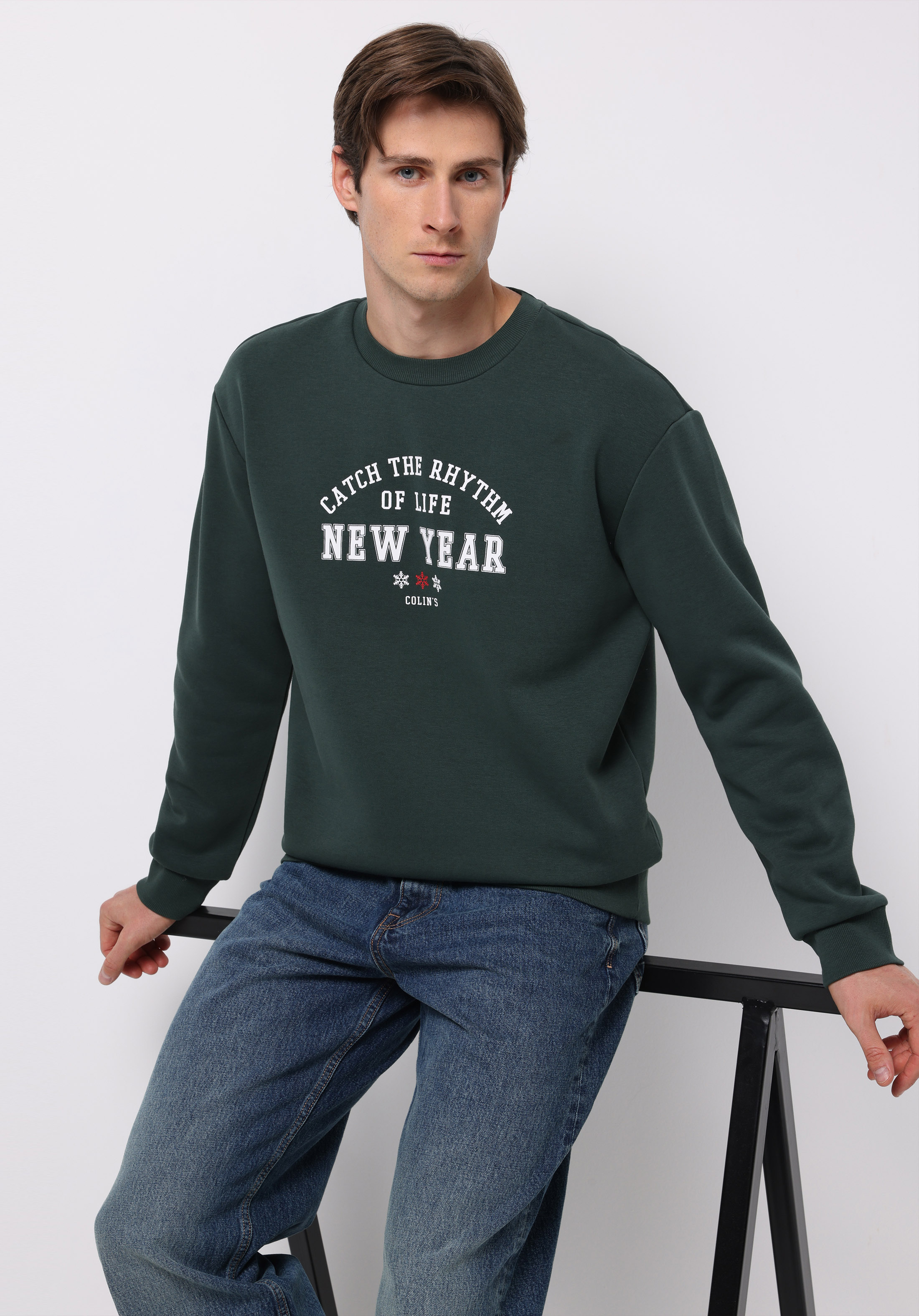 Comfort Fit   Erkek Yeşil Sweatshirt