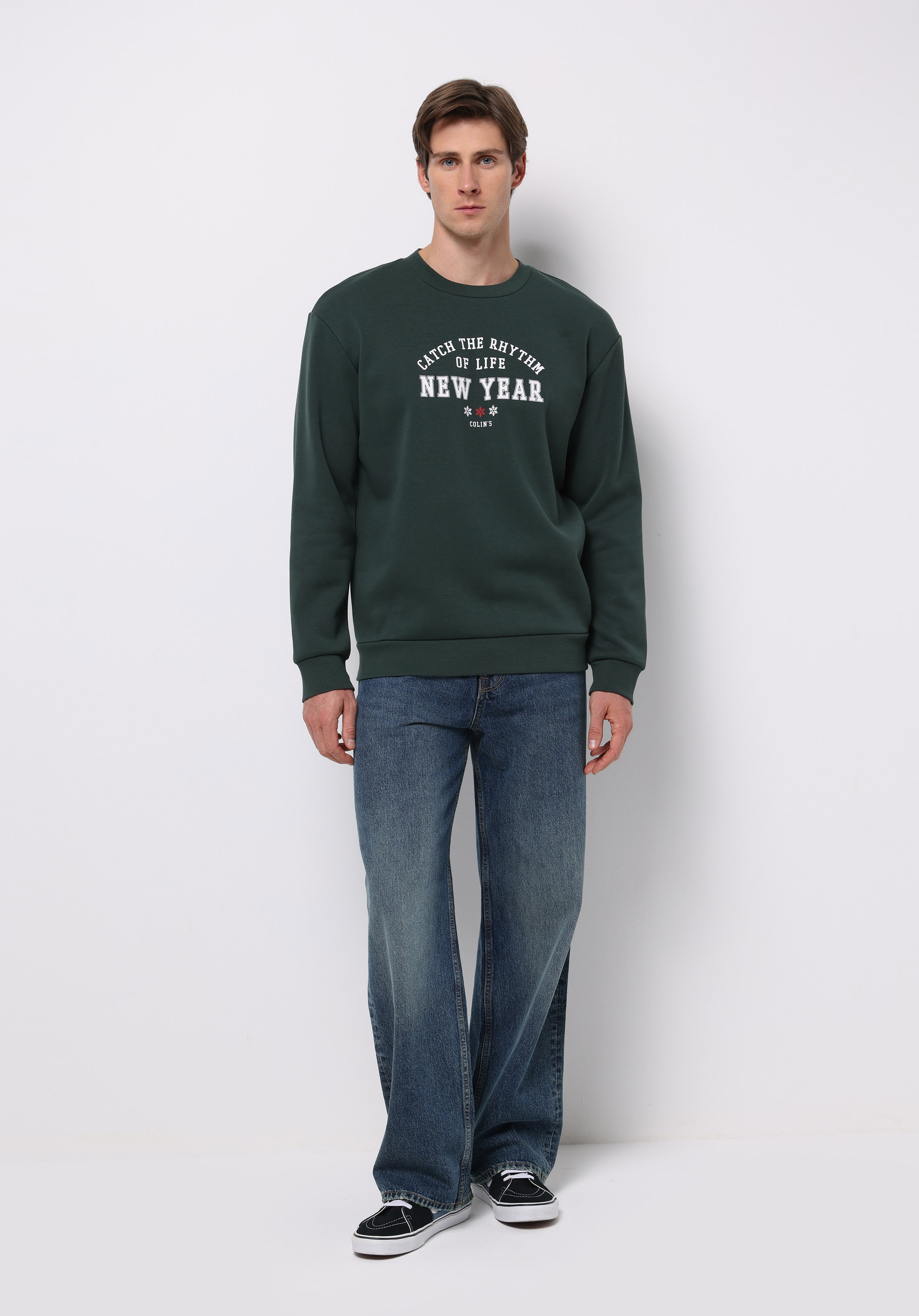 Comfort Fit   Erkek Yeşil Sweatshirt