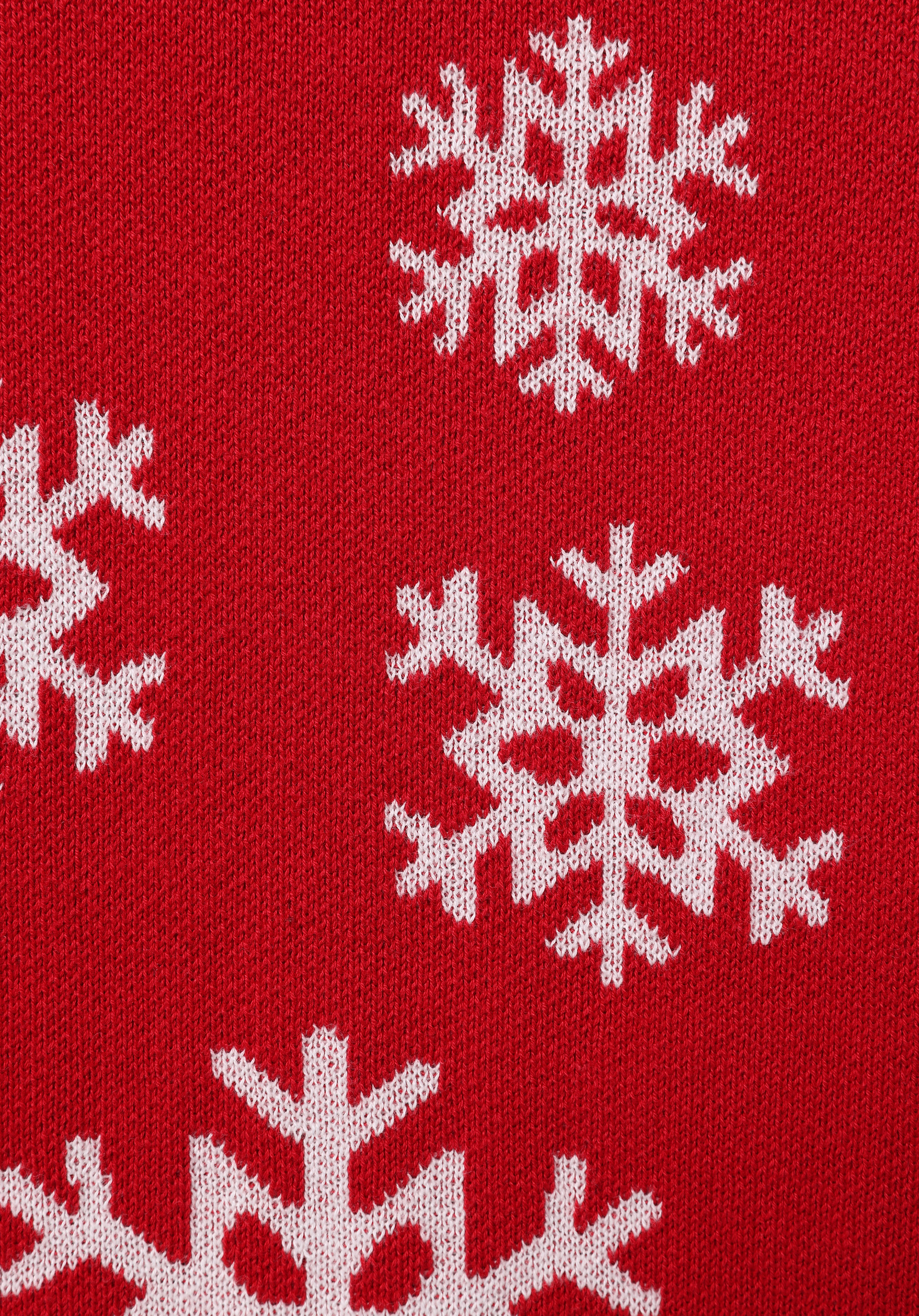 Regular Fit Yuvarlak Yaka Jakarlı Erkek Kirmizi Kazak