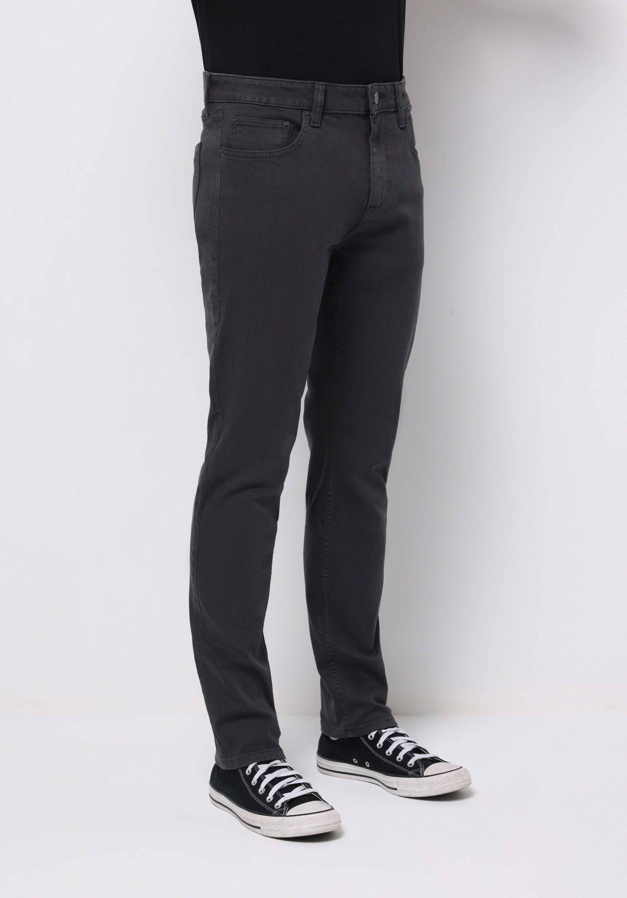 Straight Fit Orta Bel Düz Paça Erkek Antrasit  Pantolon